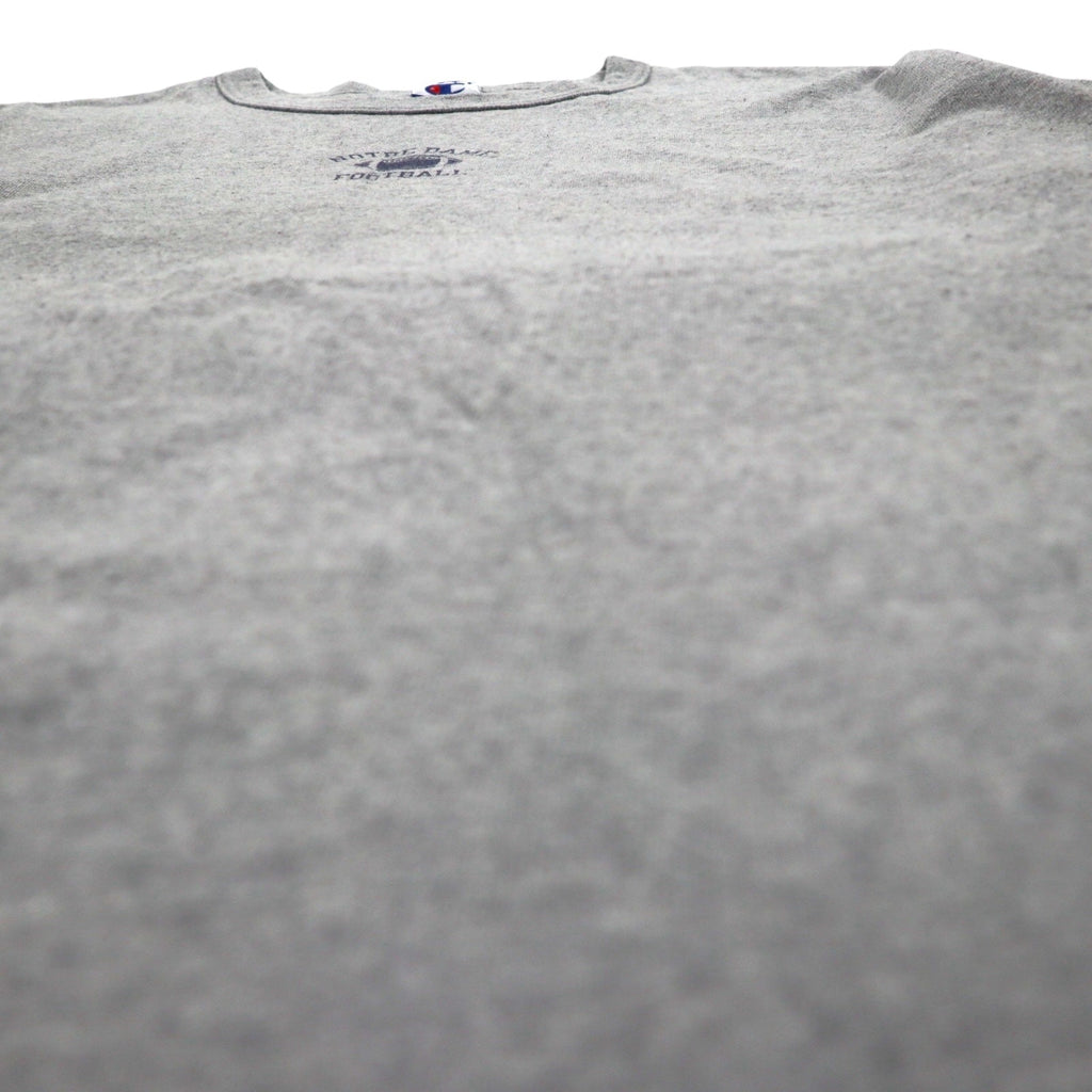 Champion 90年代 刺繍タグ Tシャツ XL グレー コットン NOTRE DAME FOOTBALL メキシコ製