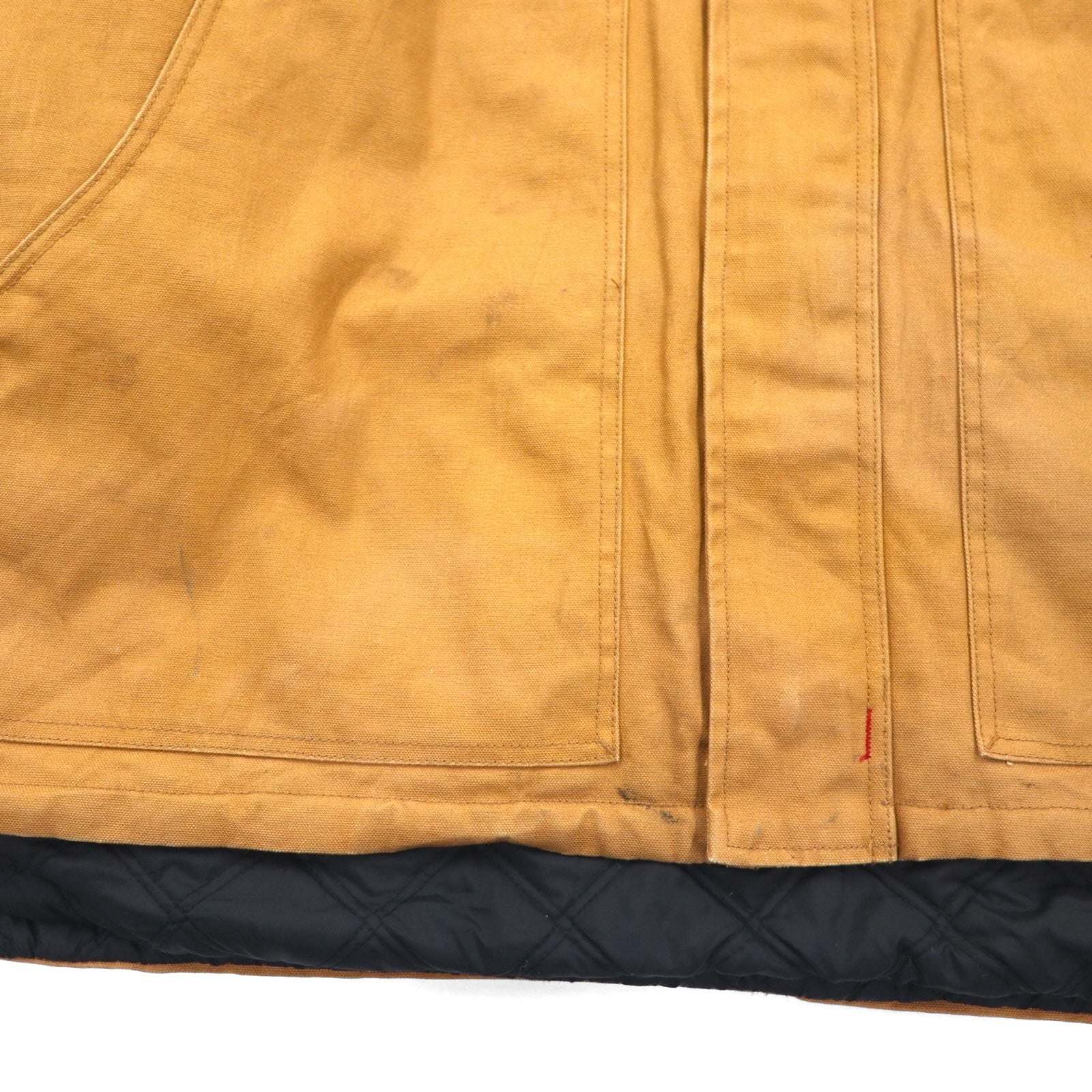 CRAFTSMAN 90年代 ダック ワークジャケット カバーオール 2XL キャメル ブラウン 中綿 ドローコード 襟コーデュロイ