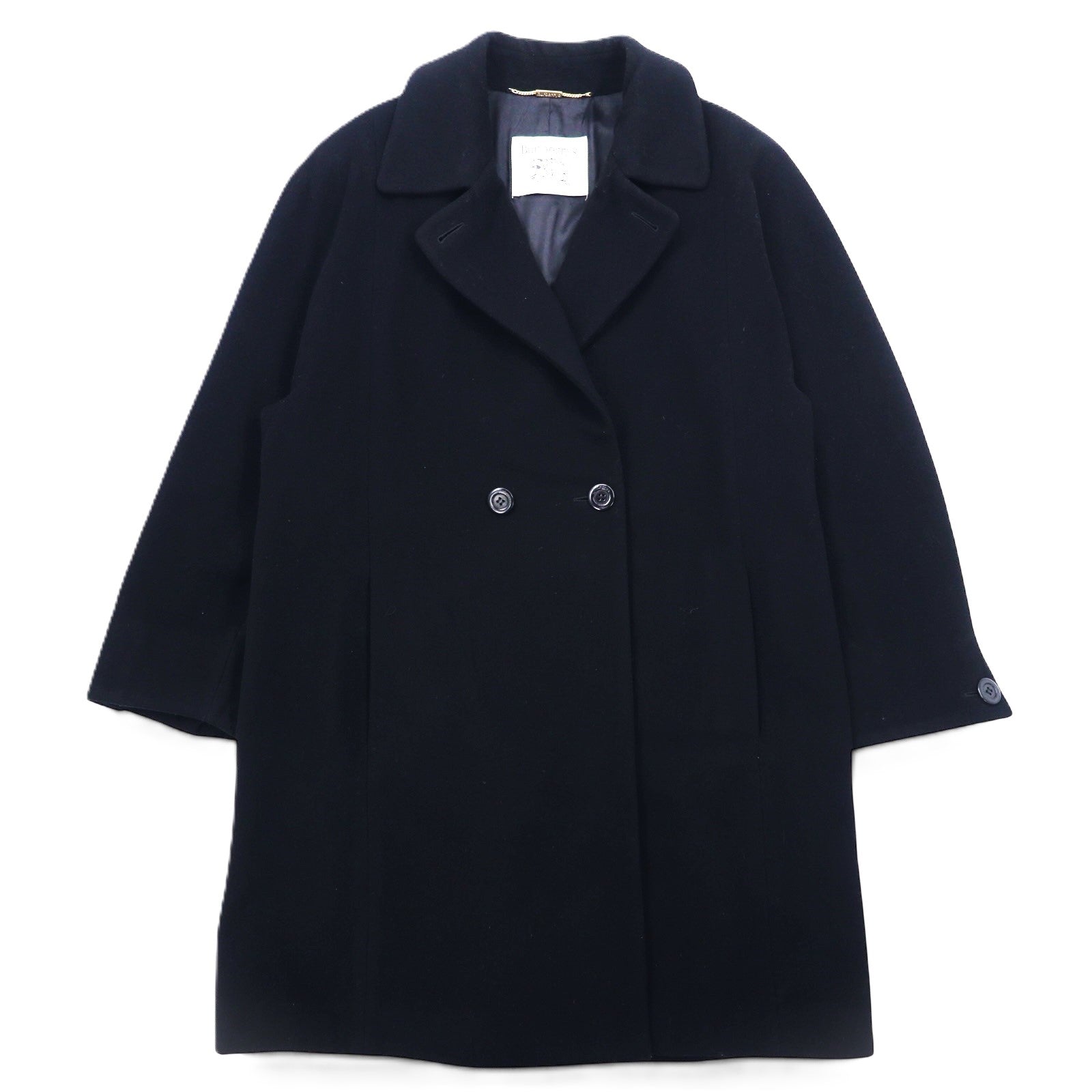 Burberrys Chester Coat in Cashmere, Made in Spain, Size M, Black, Wool and Cashmere