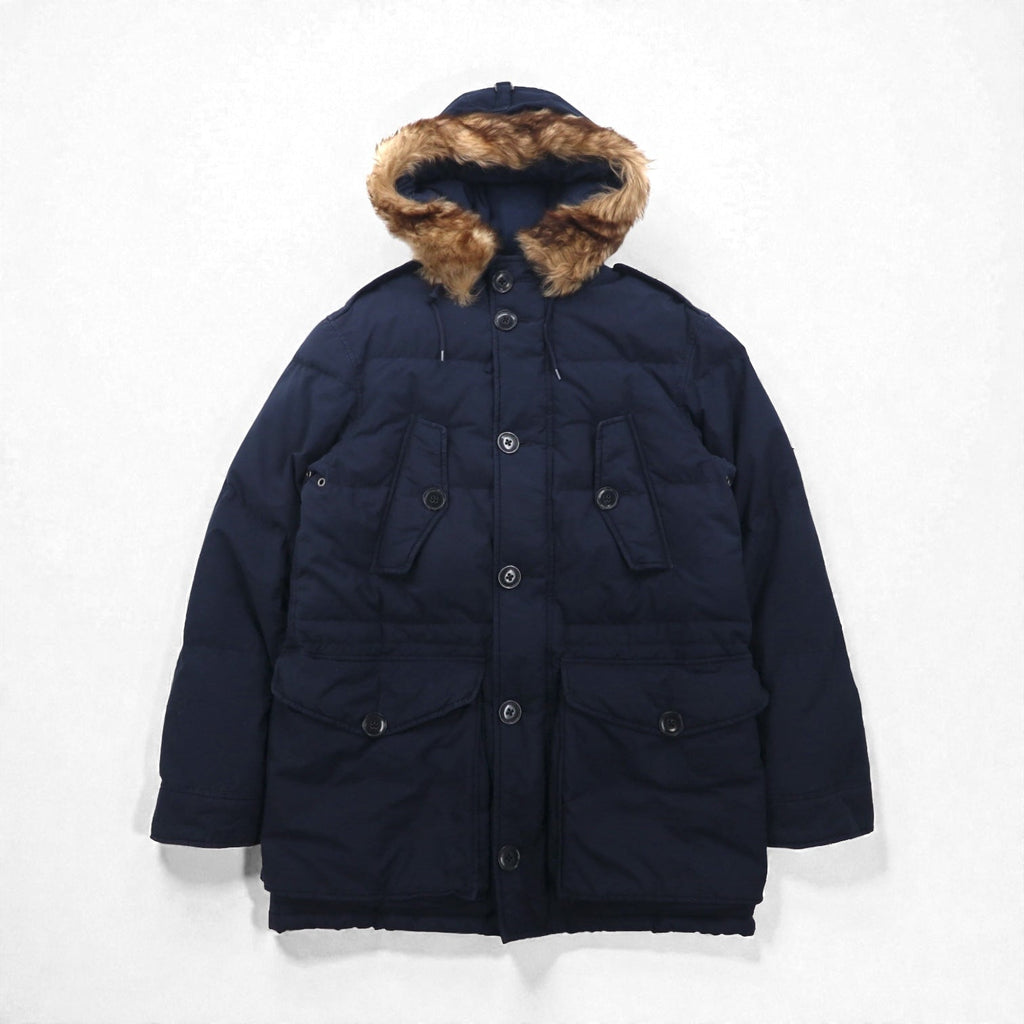 Polo Ralph Lauren 90年代 ミリタリー ダウンジャケット S ネイビー N-3B ファー着脱式