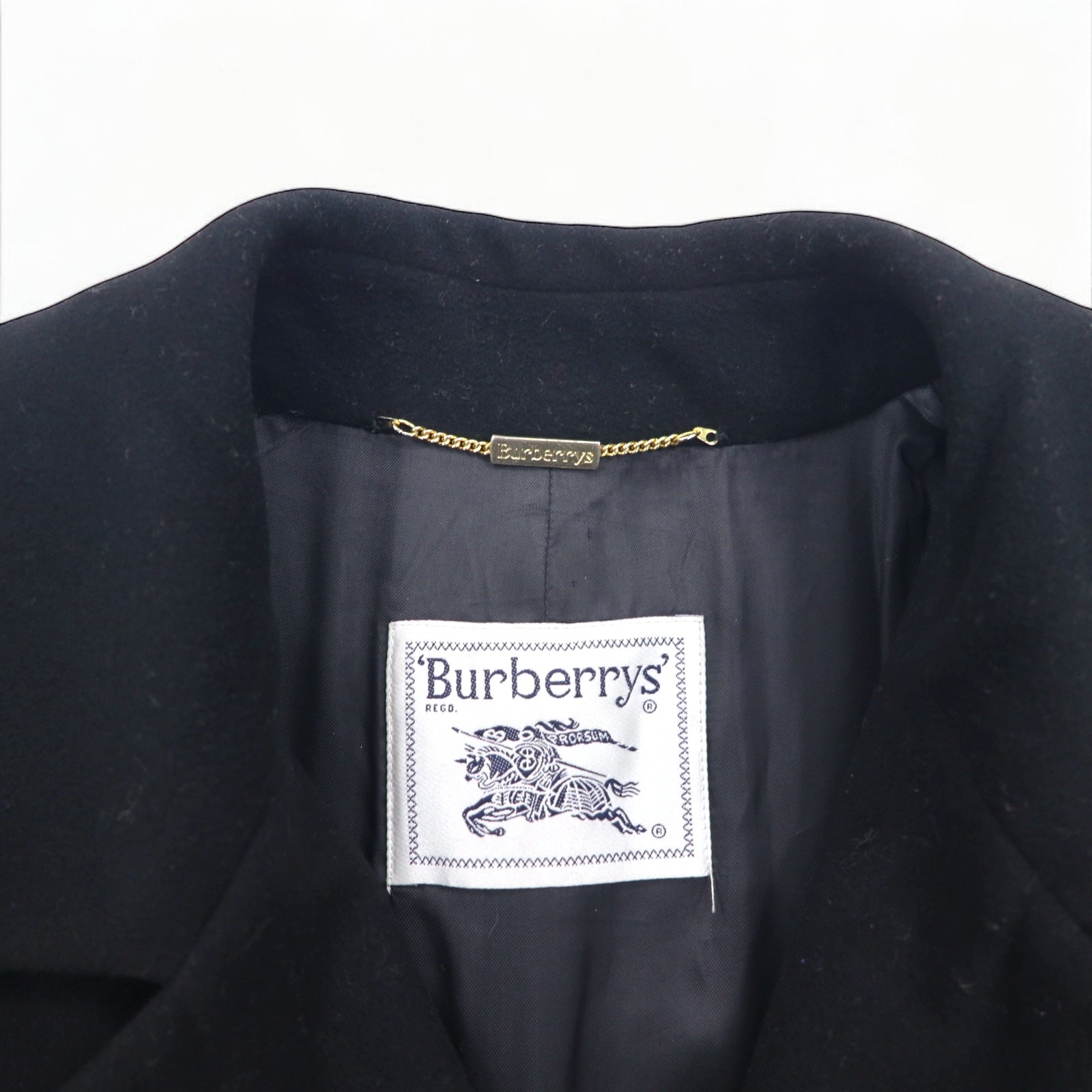 Burberrys Chester Coat in Cashmere, Made in Spain, Size M, Black, Wool and Cashmere