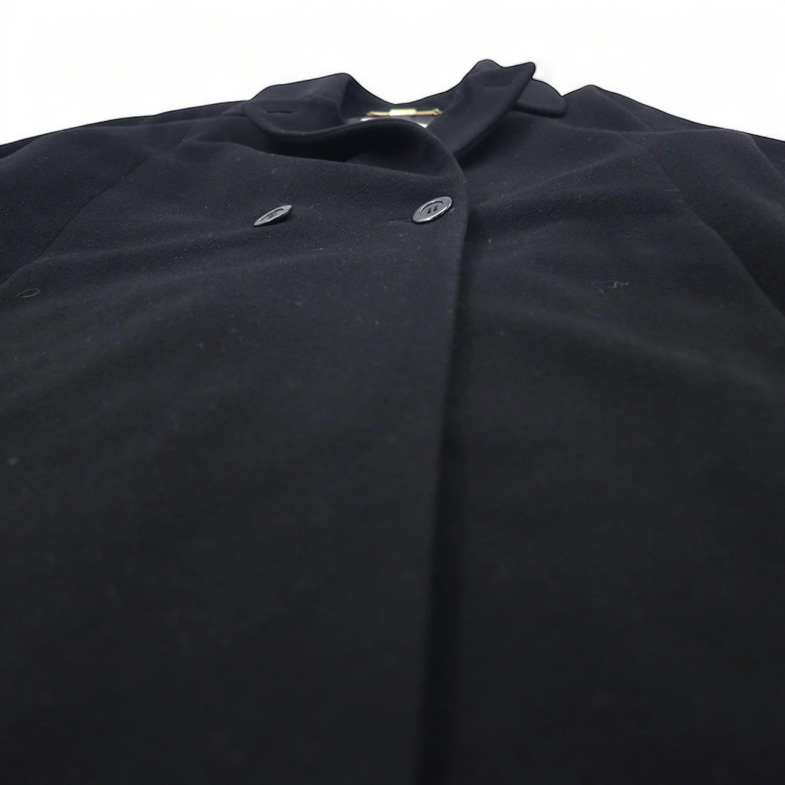 Burberrys Chester Coat in Cashmere, Made in Spain, Size M, Black, Wool and Cashmere