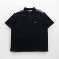 Billabong anni '90, made in USA, polo in velluto a coste, taglia XL, nero, cotone, poliestere, logo ricamato.