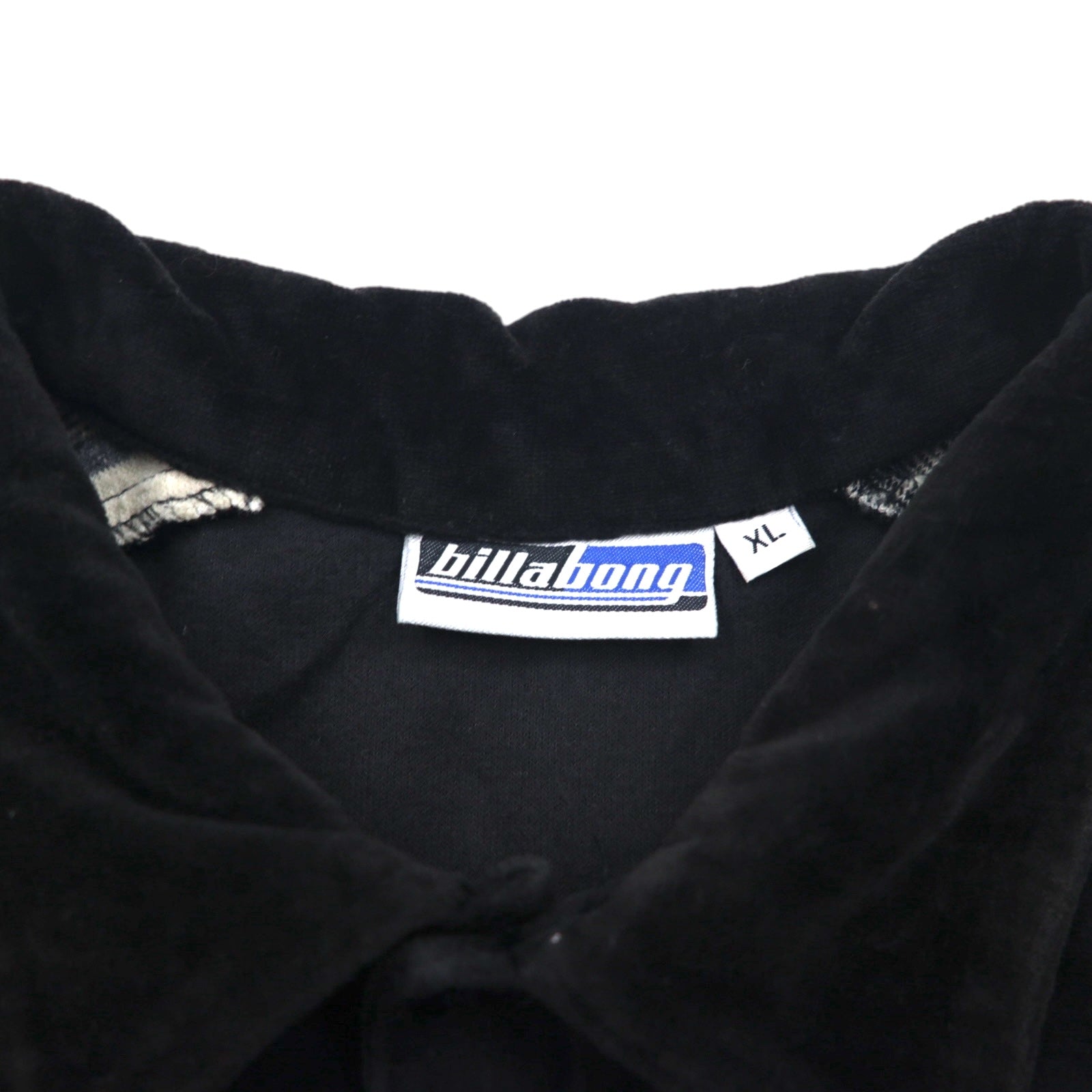 Billabong anni '90, made in USA, polo in velluto a coste, taglia XL, nero, cotone, poliestere, logo ricamato.