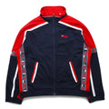 FILA Track Jacket Anni '90, Maglia Sportiva XL, Blu Navy, Rossa, Poliestere, Logo a Nastro