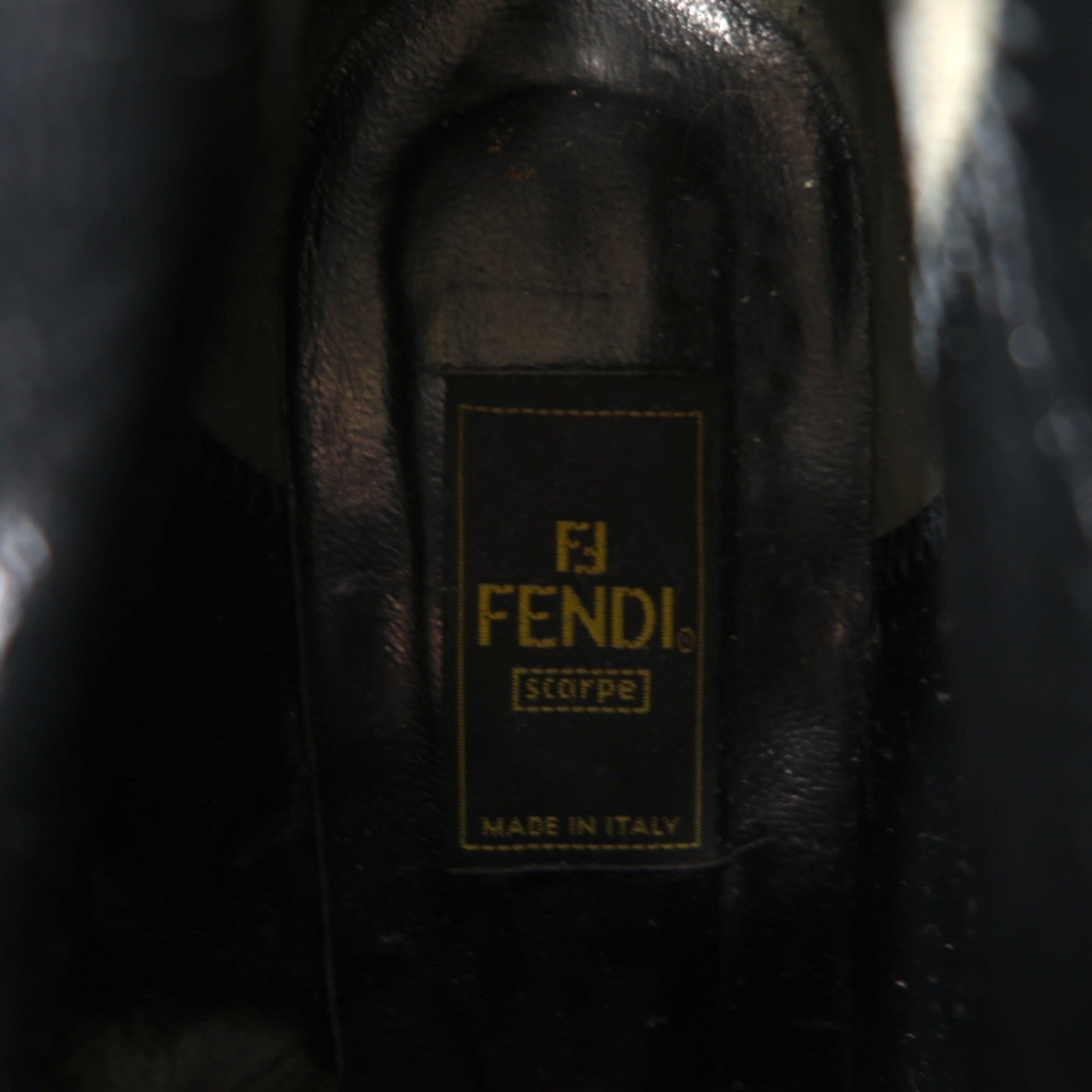 FENDI Stivaletti Zucchino scamosciati marrone e nero 23 cm SCARPE tela made in Italy