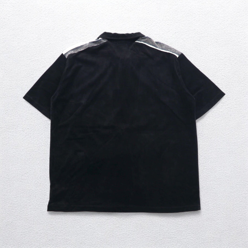 Billabong anni '90, made in USA, polo in velluto a coste, taglia XL, nero, cotone, poliestere, logo ricamato.