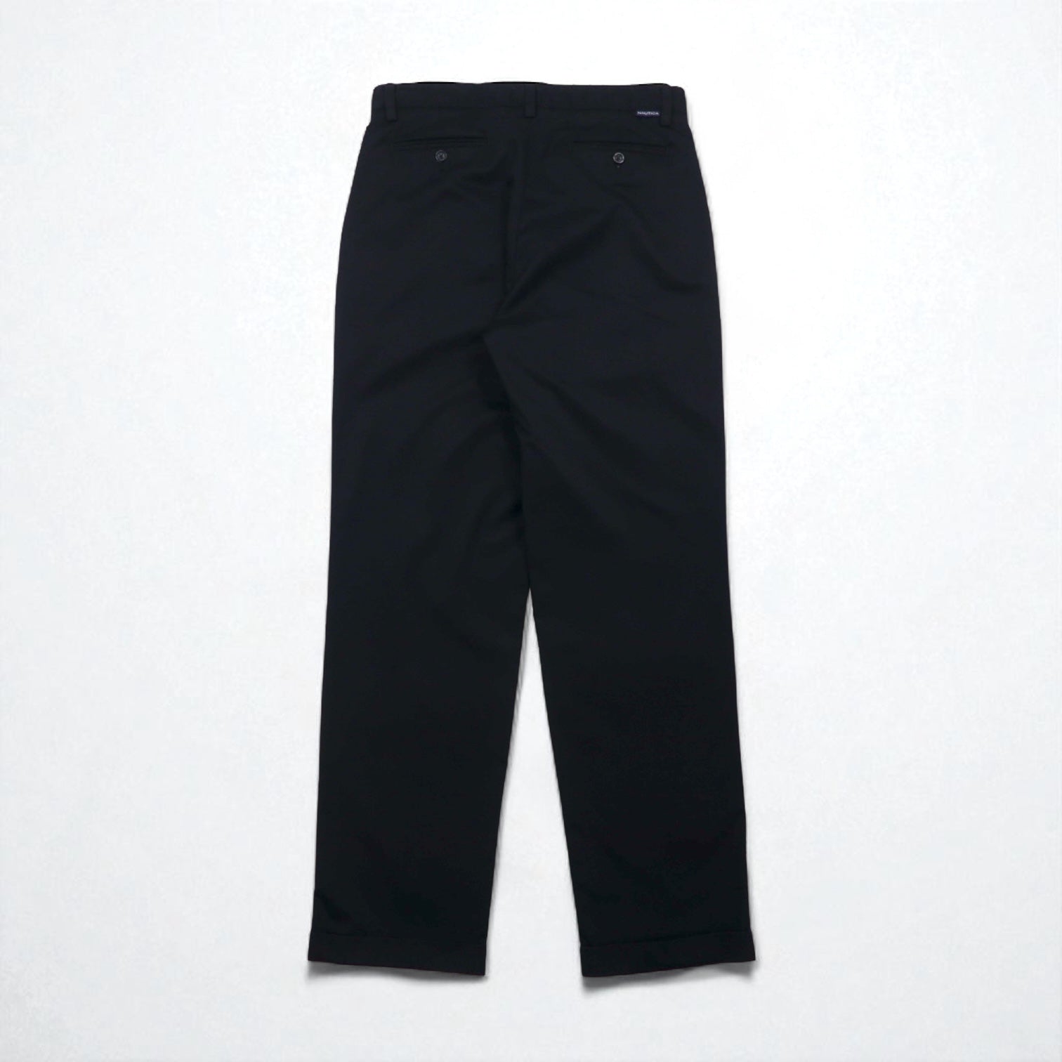NAUTICA 2タック ワイド スラックスパンツ M ブラック RIGGER コットン