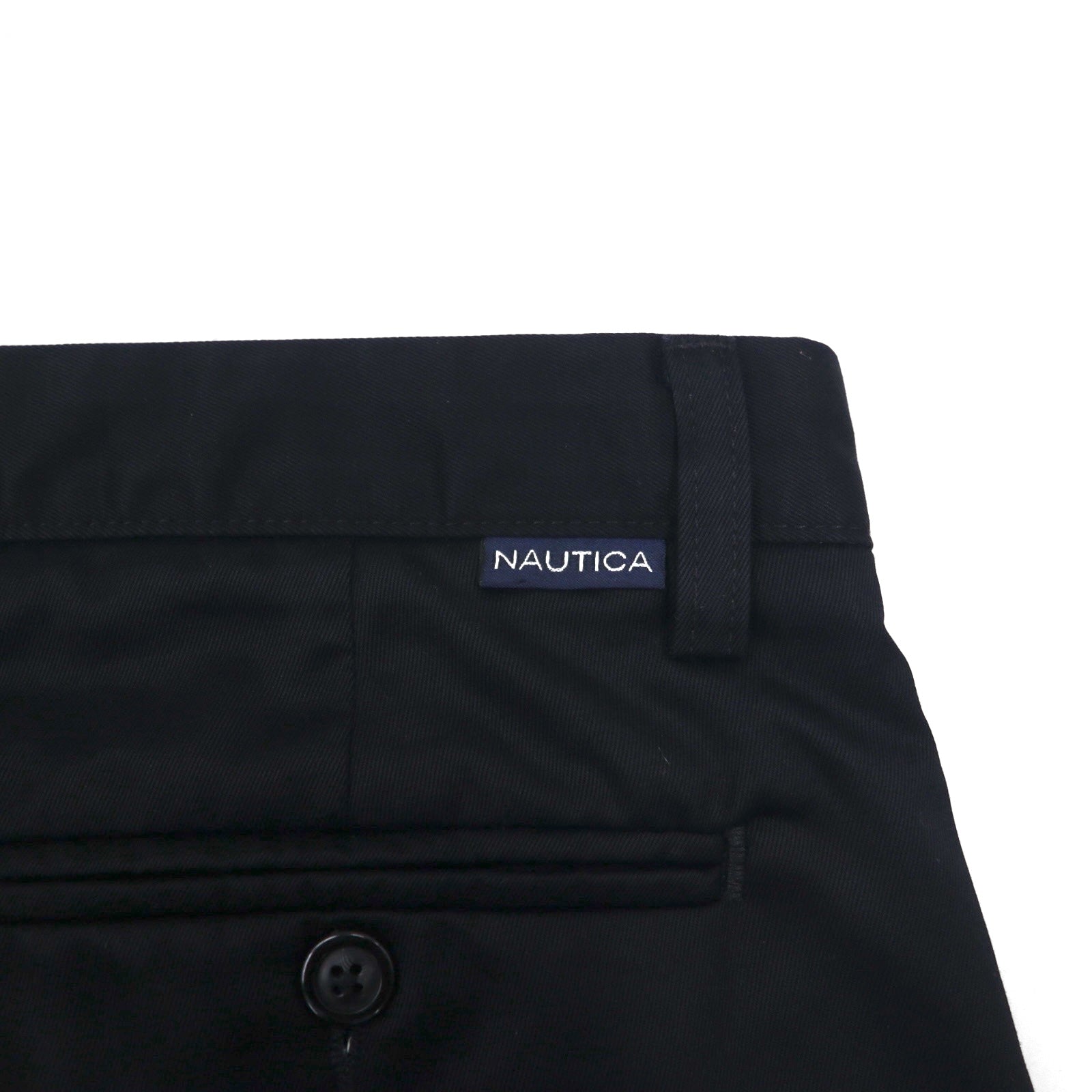 NAUTICA 2タック ワイド スラックスパンツ M ブラック RIGGER コットン