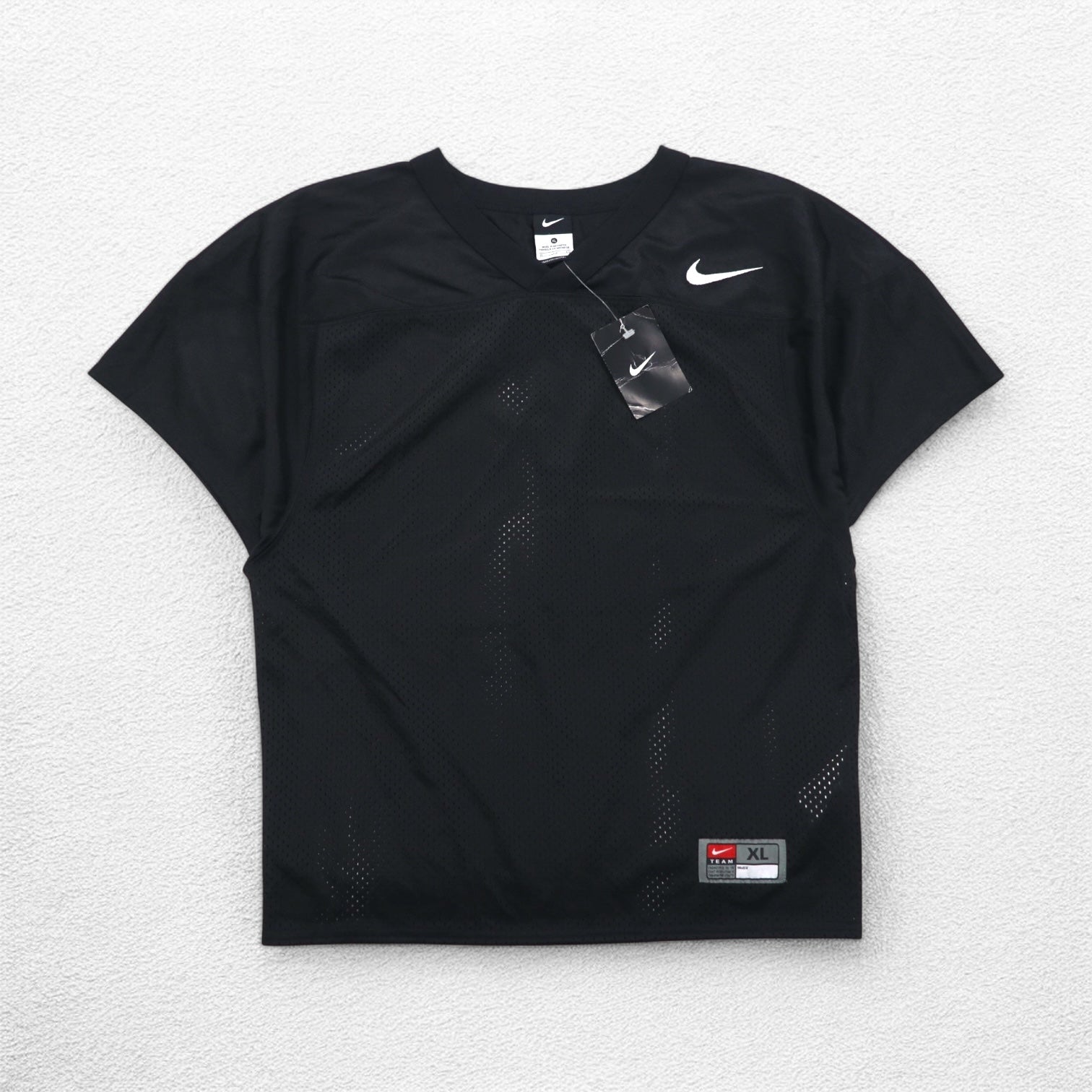 NIKE Maglia da Gioco in Mesh XL Nera Poliestere Swoosh 678434-010 Nuova con etichette