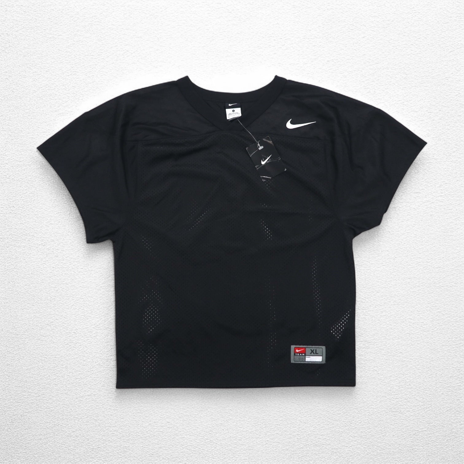 NIKE Maglia da Gioco in Mesh XL Nera Poliestere Swoosh 678434-010 Nuova con etichette
