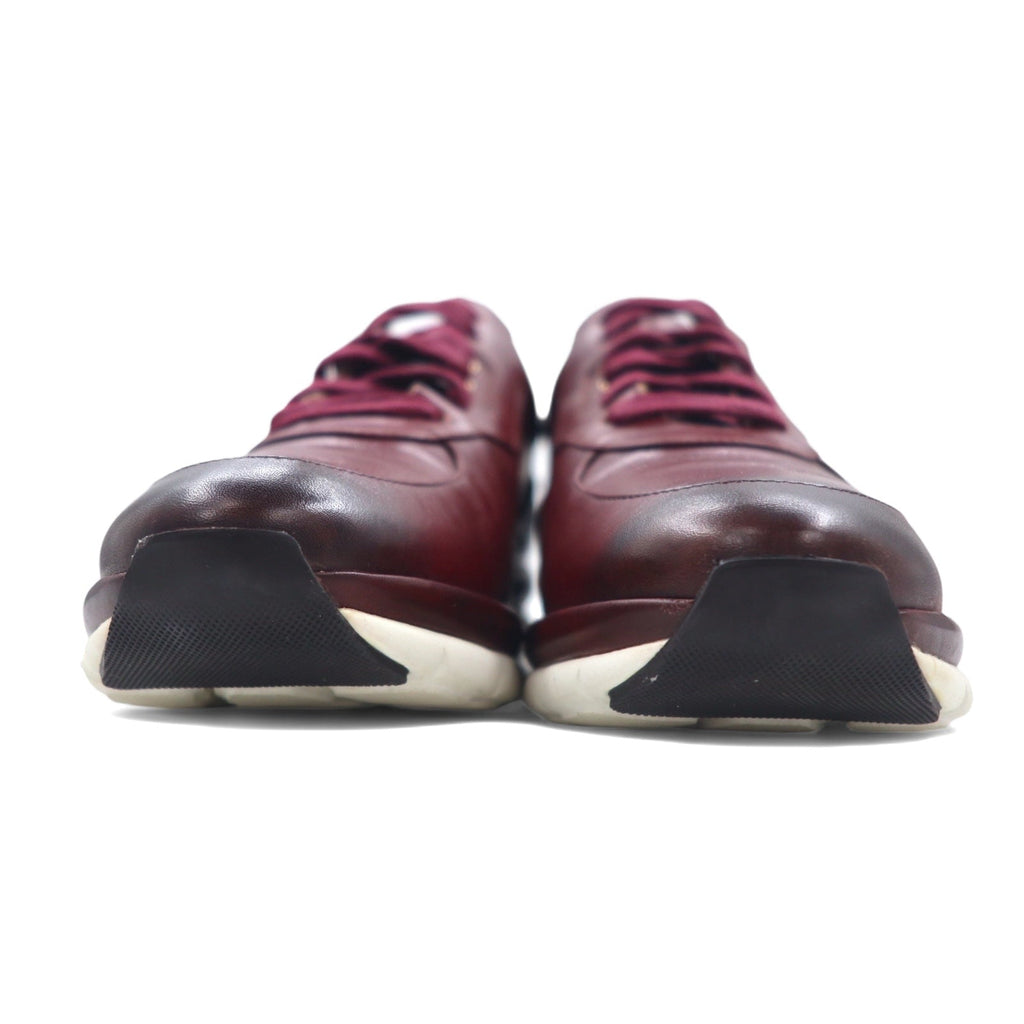Salvatore Ferragamo Sneakers Gancini in pelle di vitello Made in Italy 24.5cm bordeaux MORGAN NZ H 01800