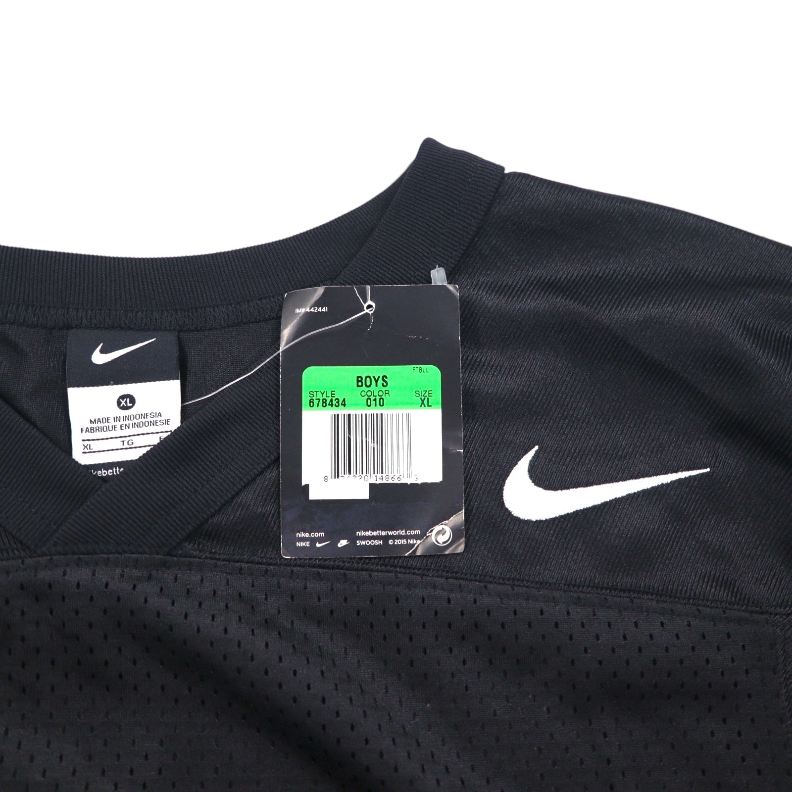 NIKE Maglia da Gioco in Mesh XL Nera Poliestere Swoosh 678434-010 Nuova con etichette