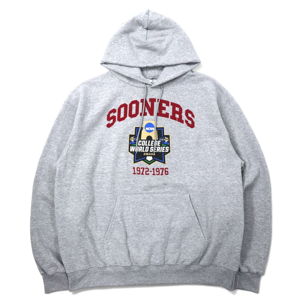 Champion Felpa con Cappuccio con Stampa College ECO 3XL Grigia Cotone Felpata Internamente NCAA SOONERS Taglia Grande
