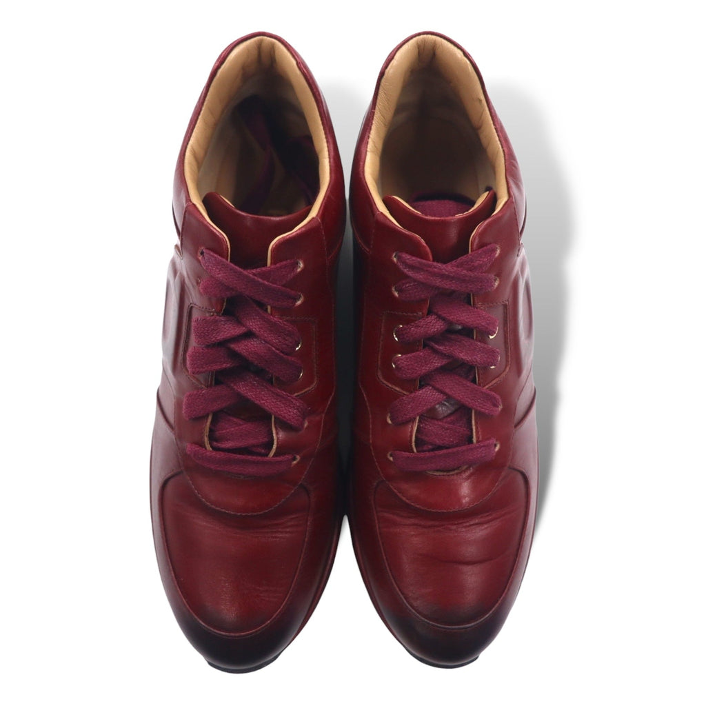 Salvatore Ferragamo Sneakers Gancini in pelle di vitello Made in Italy 24.5cm bordeaux MORGAN NZ H 01800