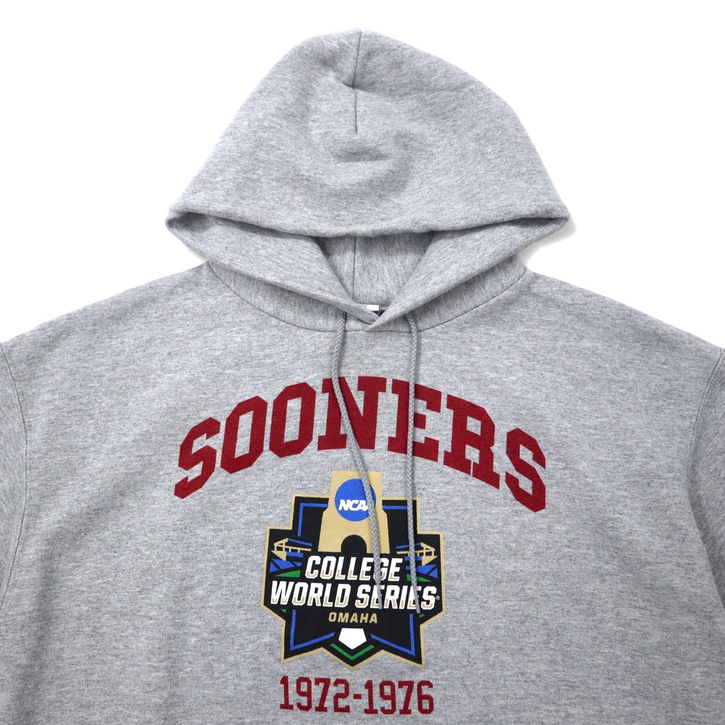 Champion Felpa con Cappuccio con Stampa College ECO 3XL Grigia Cotone Felpata Internamente NCAA SOONERS Taglia Grande