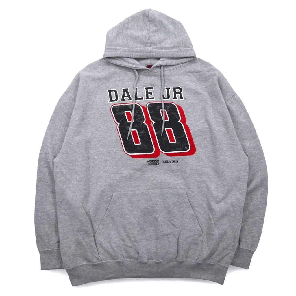 Felpa con cappuccio pullover stampa numerazione NASCAR L grigio cotone racing DALE JR