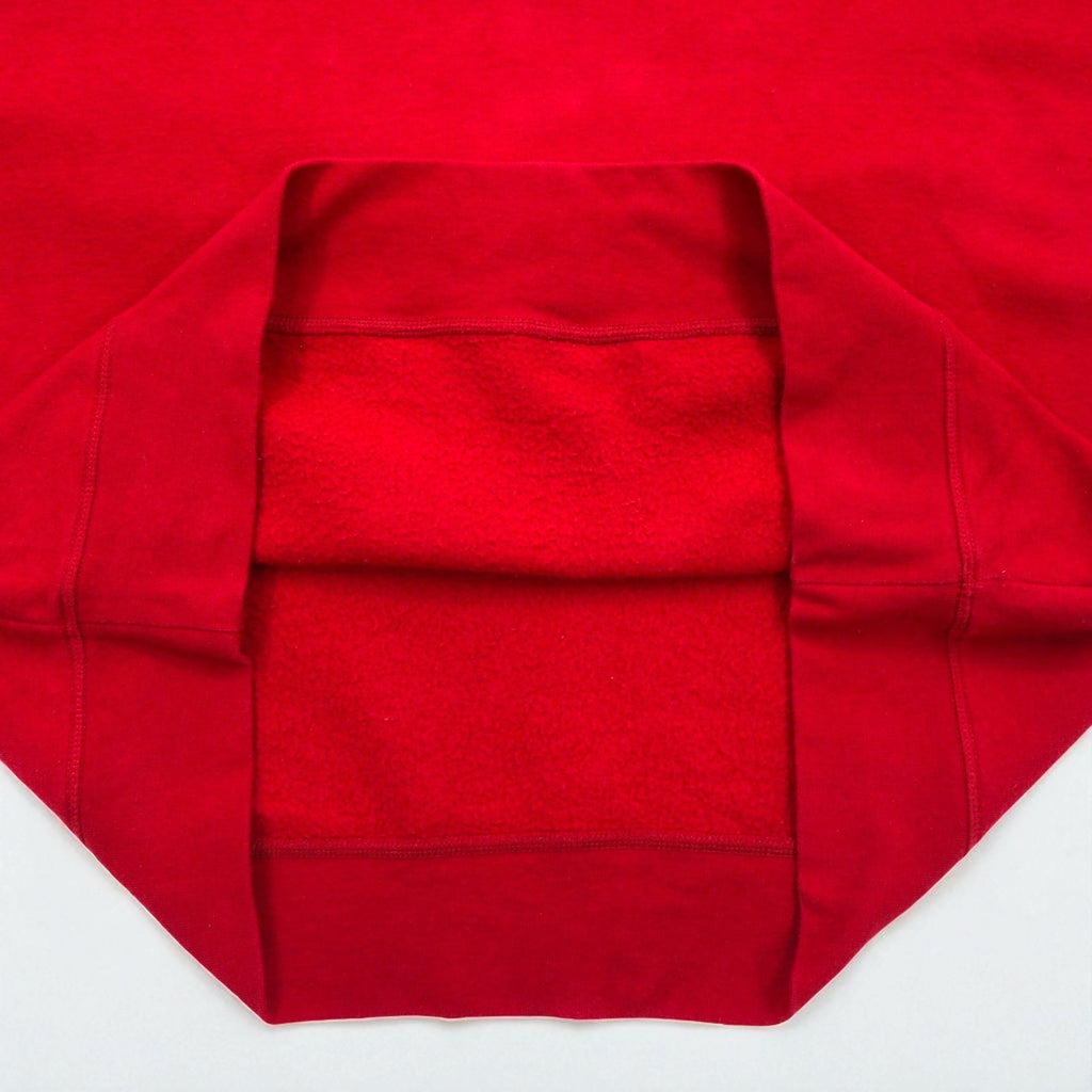 AND1 Anni 2000 Felpa girocollo rossa XL tinta unita garzata tasca frontale