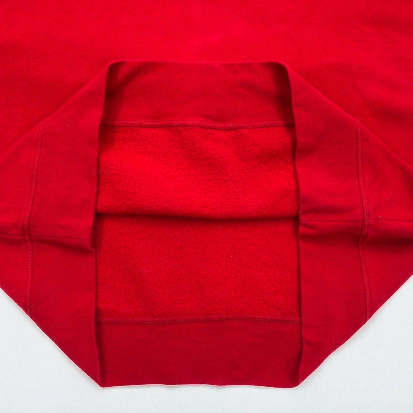 AND1 Anni 2000 Felpa girocollo rossa XL tinta unita garzata tasca frontale