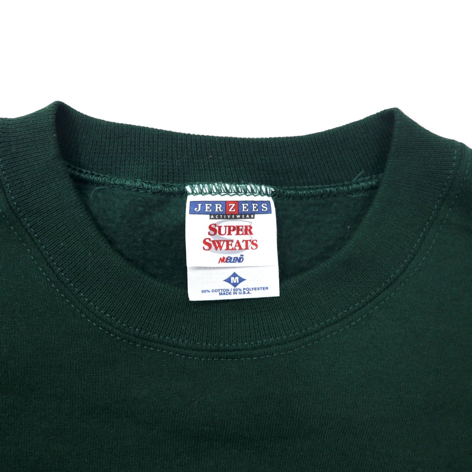 JERZEES Made in USA Anni '90 SUPER SWEATS Felpa girocollo M Verde Cotone Interno felpato YHS Dance Team Ricamo piccolo