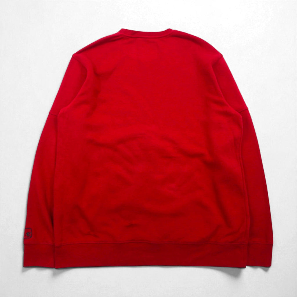 AND1 Anni 2000 Felpa girocollo rossa XL tinta unita garzata tasca frontale