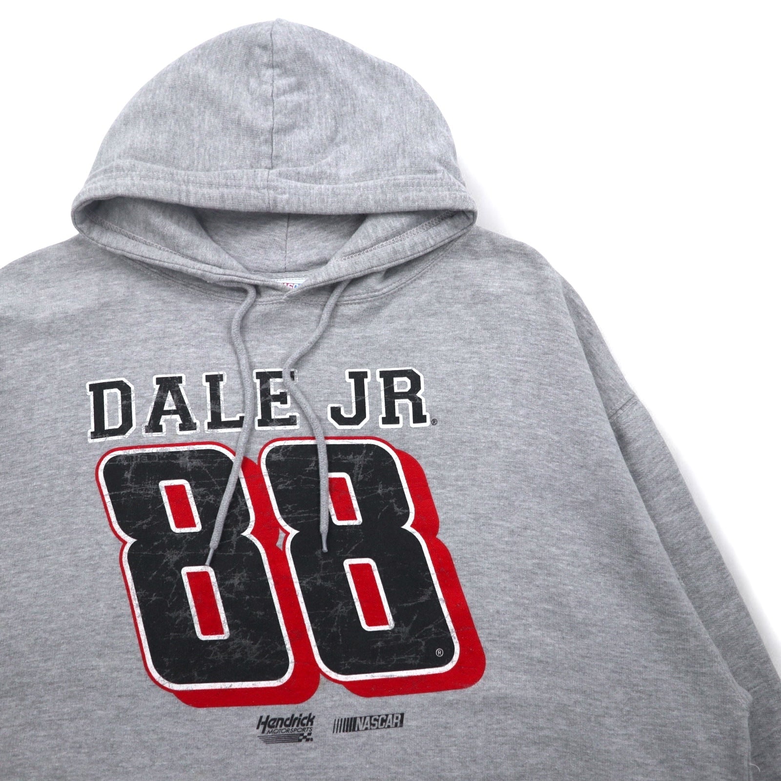 Felpa con cappuccio pullover stampa numerazione NASCAR L grigio cotone racing DALE JR
