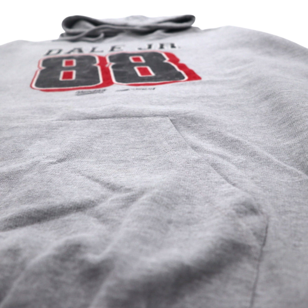 Felpa con cappuccio pullover stampa numerazione NASCAR L grigio cotone racing DALE JR