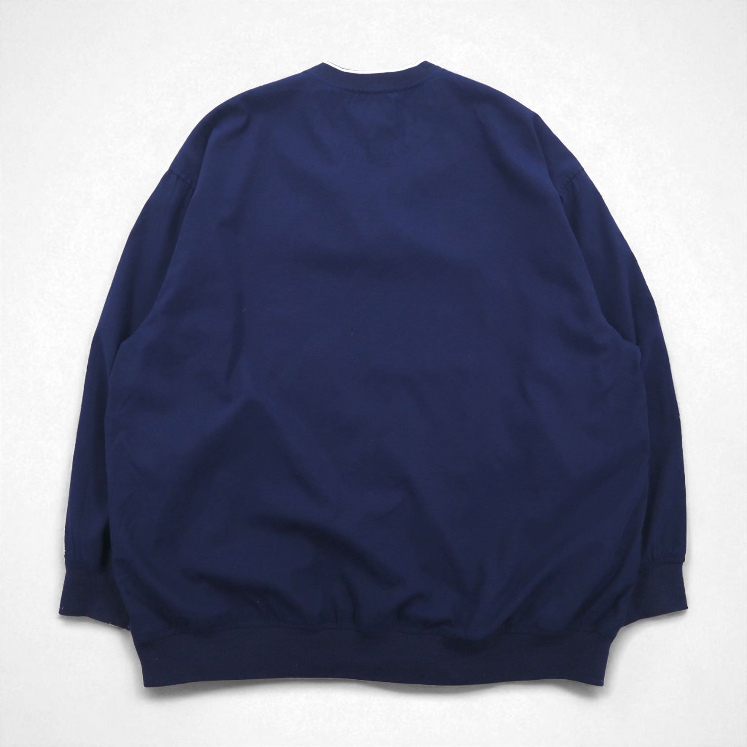 Eddie Bauer Giacca a vento pullover in nylon, taglia L, blu navy, poliestere idrorepellente, logo ricamato a punto singolo, tasche laterali