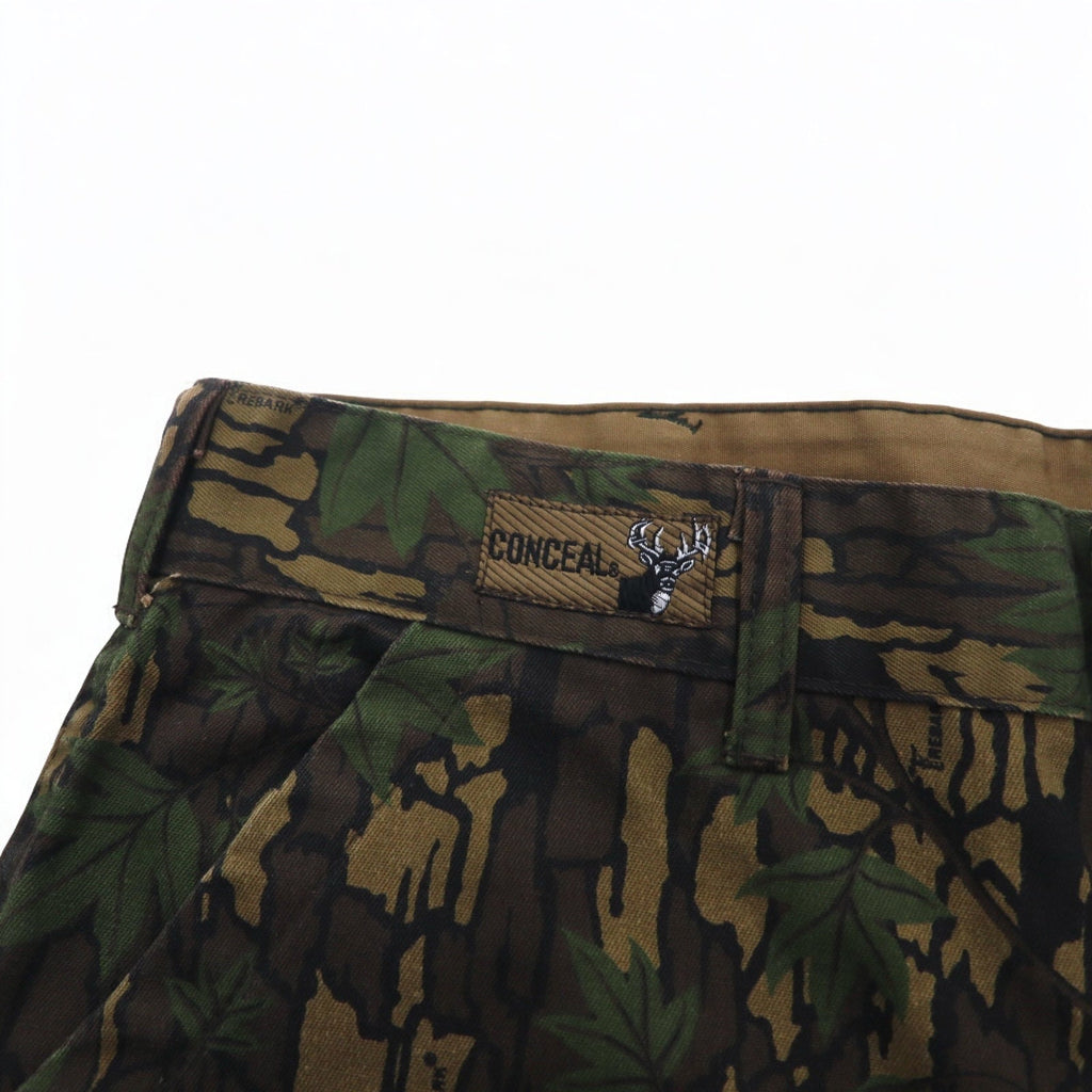 Pantaloni da caccia WINCHESTER anni '90, taglia L, color kaki, mimetismo realtree, inserti a contrasto, cerniere alle caviglie, CONCEAL