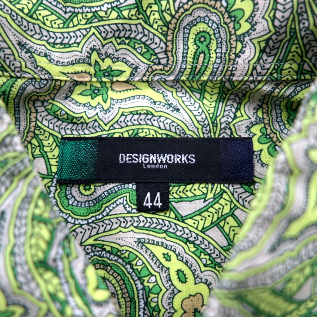 DESIGNWORKS Camicia elegante a fantasia paisley M verde fantasia totale cotone made in Japan