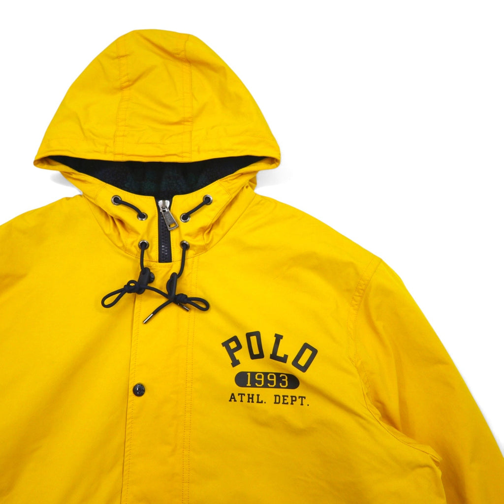 POLO RALPH LAUREN Parka Militare Bench Coat XL Giallo Poliestere Fodera in Pile Imbottita Coulisse Stampa Logo College Logo Posteriore