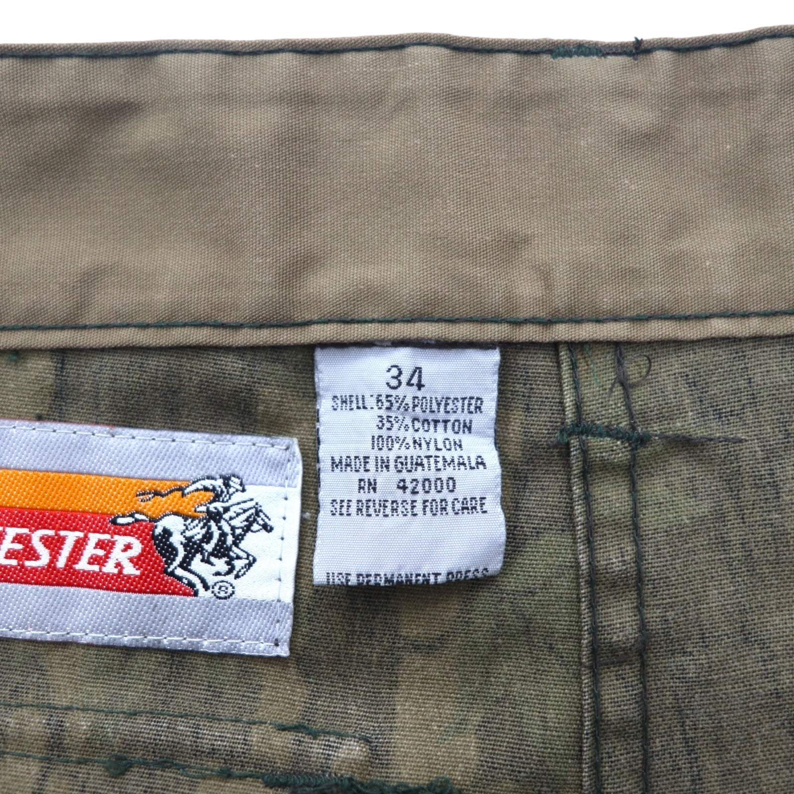 Pantaloni da caccia WINCHESTER anni '90, taglia L, color kaki, mimetismo realtree, inserti a contrasto, cerniere alle caviglie, CONCEAL