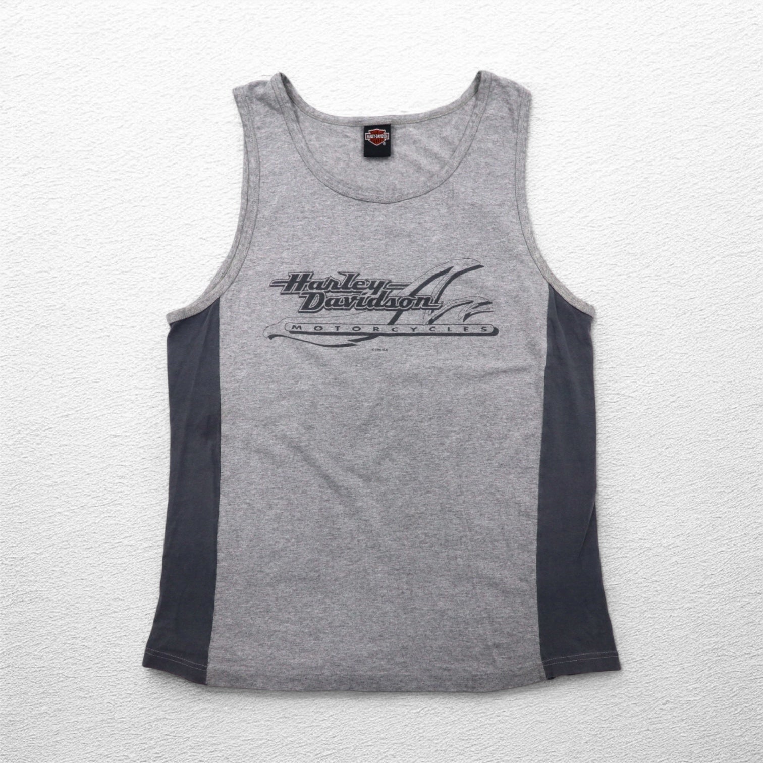 HARLEY DAVIDSON anni '90 Made in USA Canotta L Grigia Cotone HONOLULU HAWAII Stampa su entrambi i lati