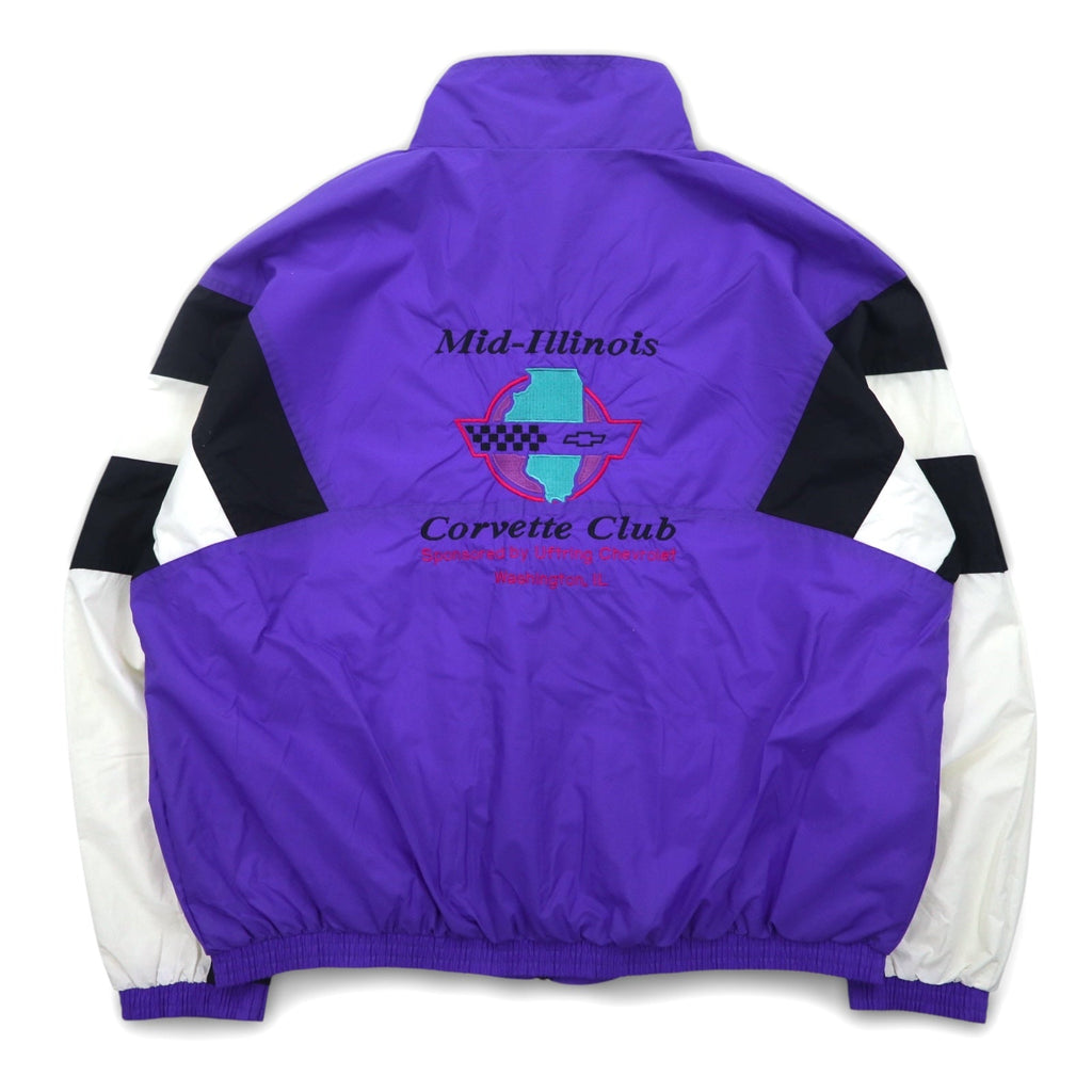 Giacca in nylon Holloway anni '90, taglia XL, colore viola, ricamo posteriore Corvette Club Chevrolet