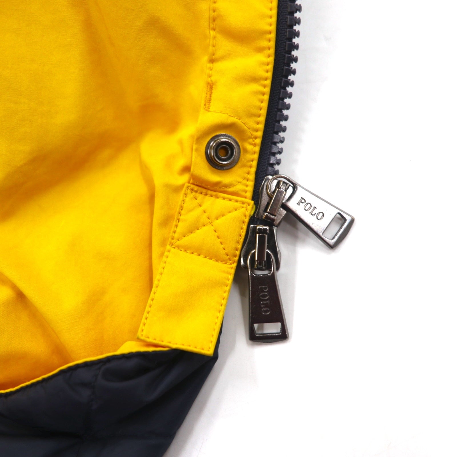 POLO RALPH LAUREN Parka Militare Bench Coat XL Giallo Poliestere Fodera in Pile Imbottita Coulisse Stampa Logo College Logo Posteriore