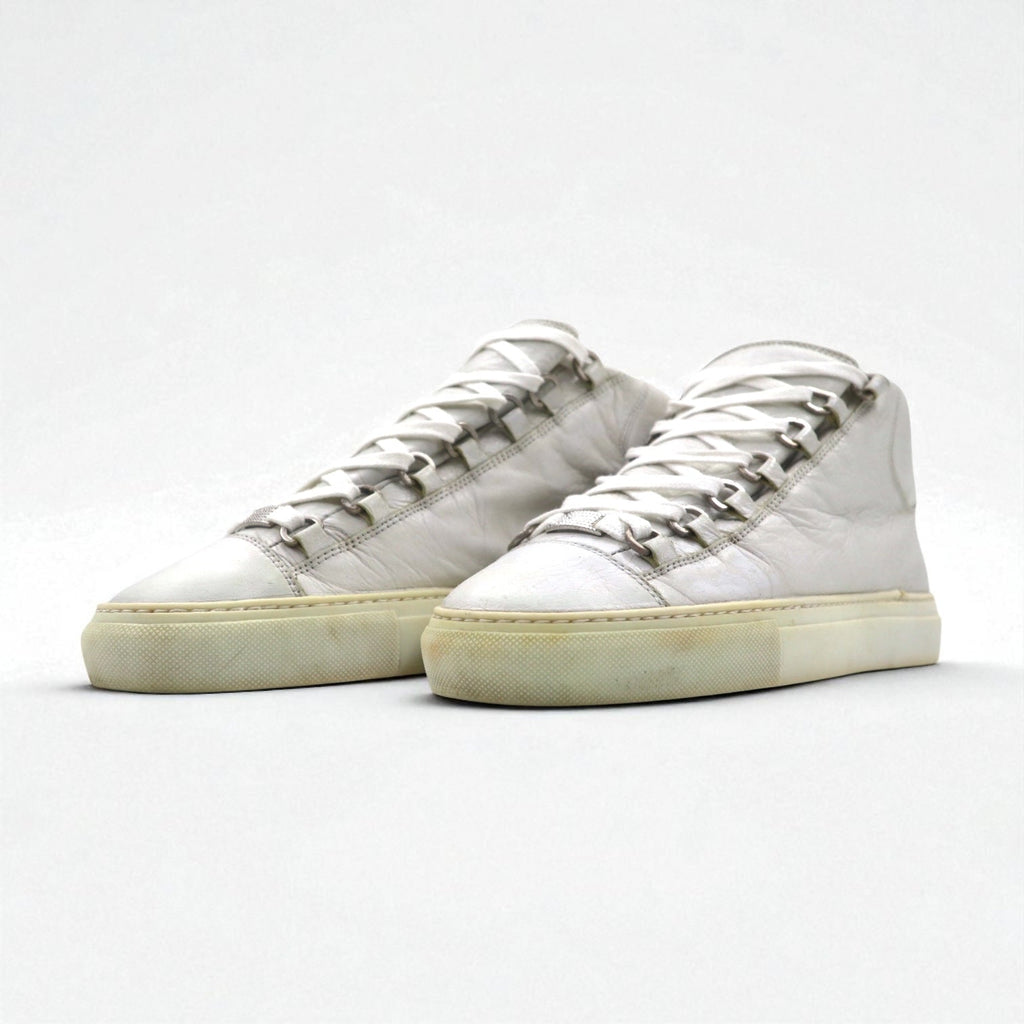 BALENCIAGA アリーナ ARENA OPAQUE レザー ハイカットスニーカー 27cm ホワイト 412381