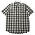 Carhartt camicia a maniche corte button-down, vestibilità rilassata, taglia XL, a quadri kaki e bianca, cotone, taglia grande
