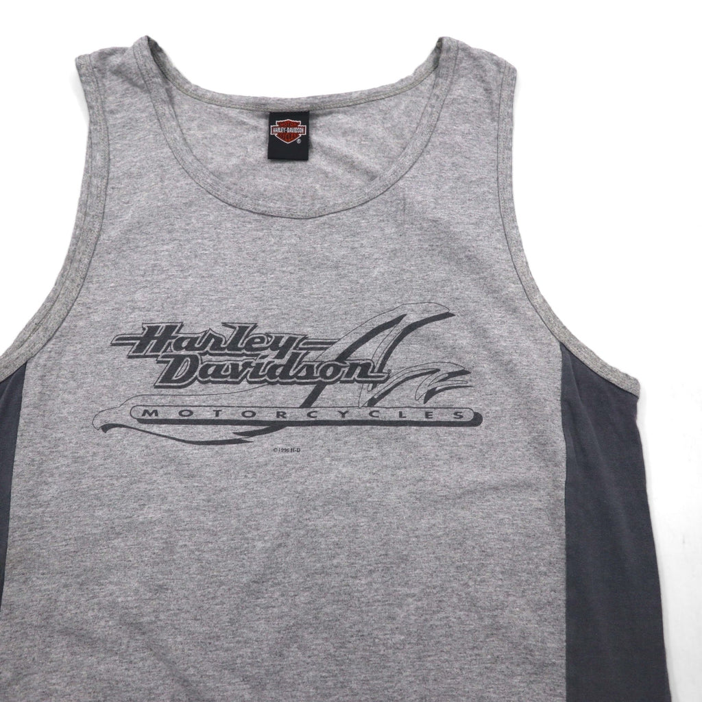 HARLEY DAVIDSON anni '90 Made in USA Canotta L Grigia Cotone HONOLULU HAWAII Stampa su entrambi i lati
