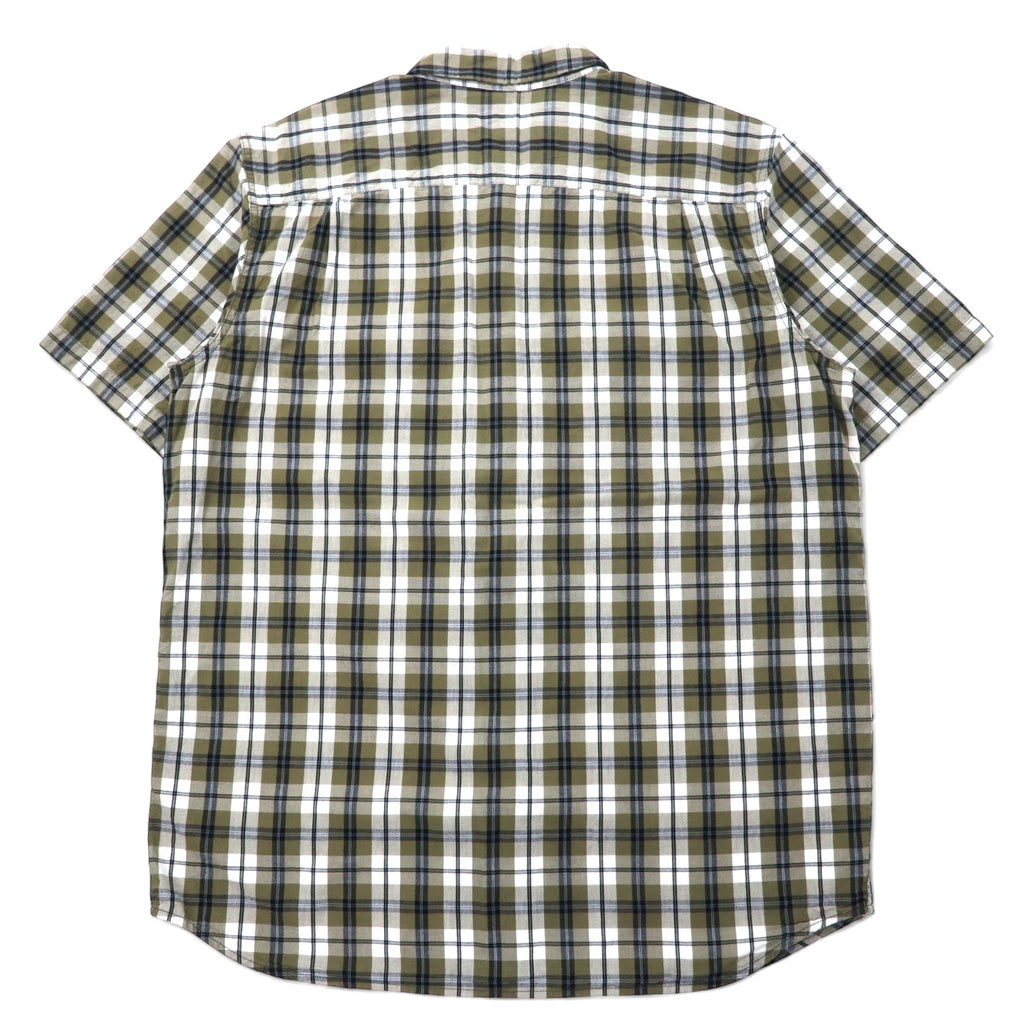 Carhartt camicia a maniche corte button-down, vestibilità rilassata, taglia XL, a quadri kaki e bianca, cotone, taglia grande