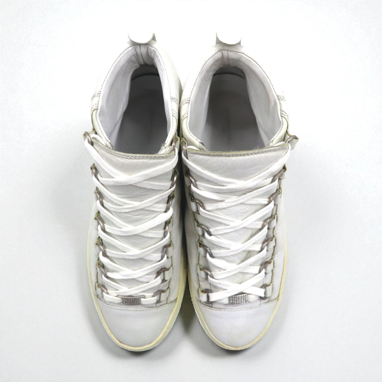 BALENCIAGA アリーナ ARENA OPAQUE レザー ハイカットスニーカー 27cm ホワイト 412381