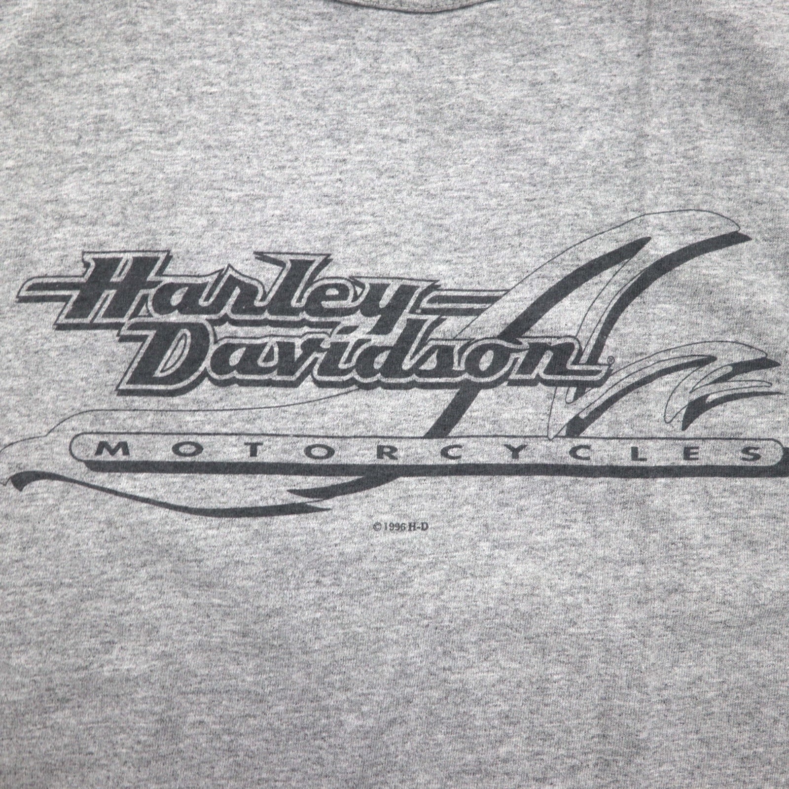 HARLEY DAVIDSON anni '90 Made in USA Canotta L Grigia Cotone HONOLULU HAWAII Stampa su entrambi i lati