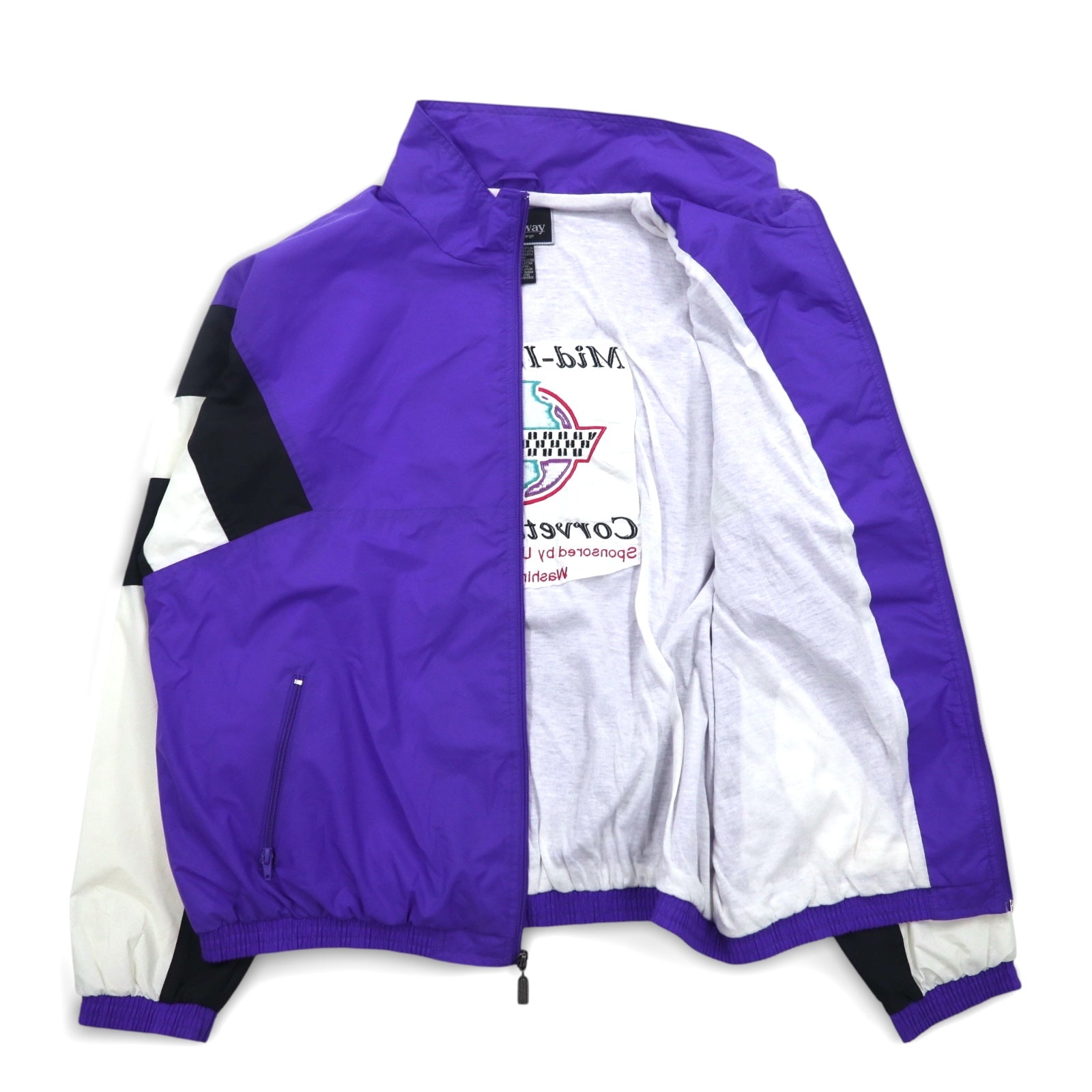Giacca in nylon Holloway anni '90, taglia XL, colore viola, ricamo posteriore Corvette Club Chevrolet