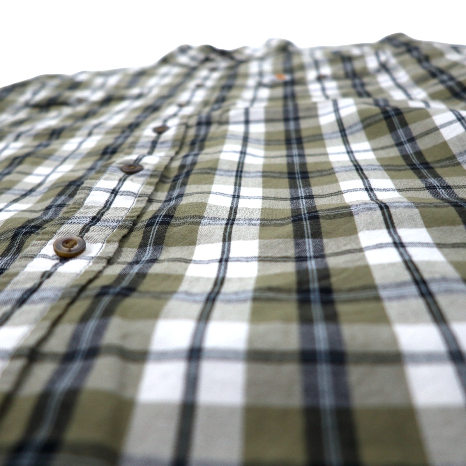 Carhartt camicia a maniche corte button-down, vestibilità rilassata, taglia XL, a quadri kaki e bianca, cotone, taglia grande