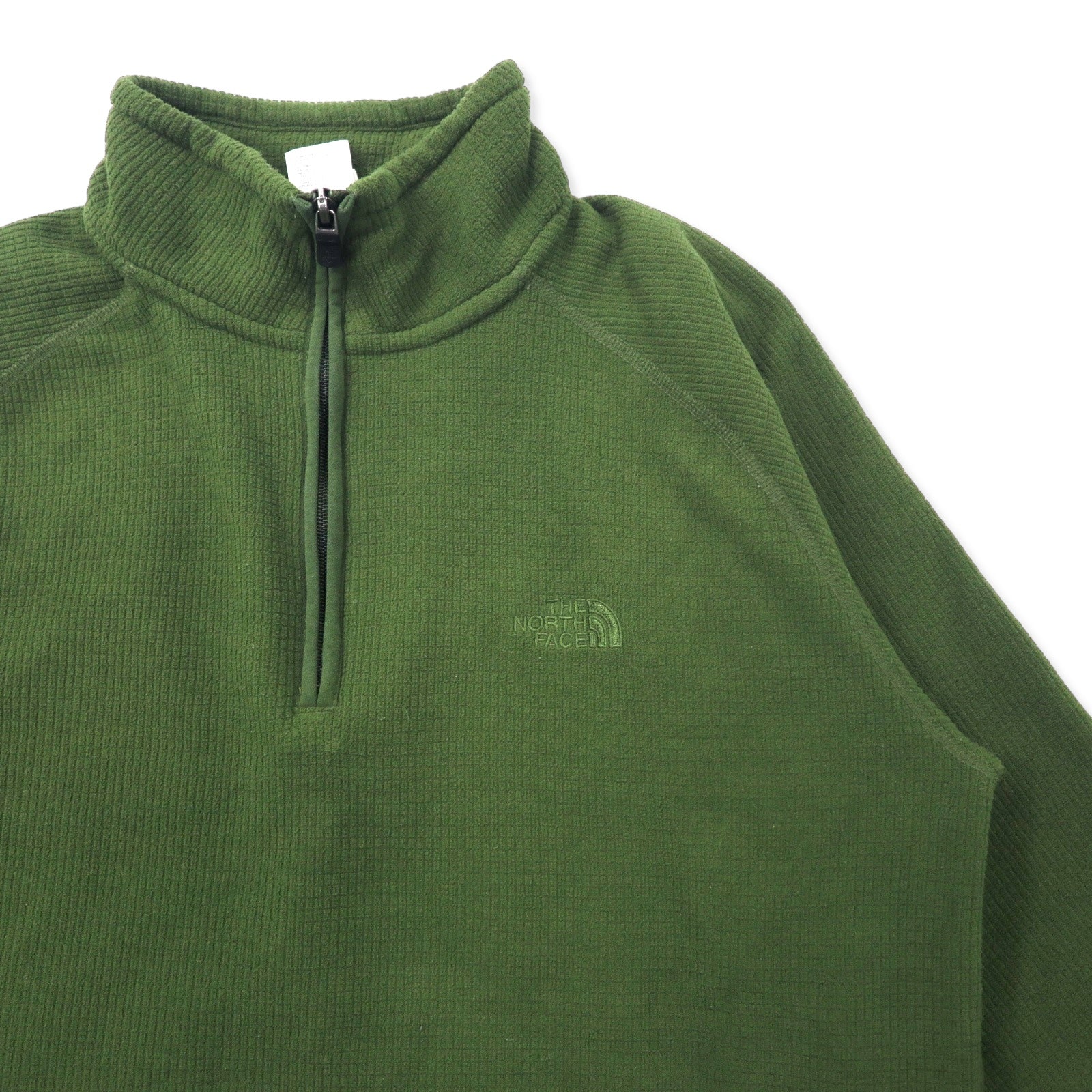 THE NORTH FACE Giacca in pile a mezza zip M Kaki Poliestere Logo ricamato a punto singolo