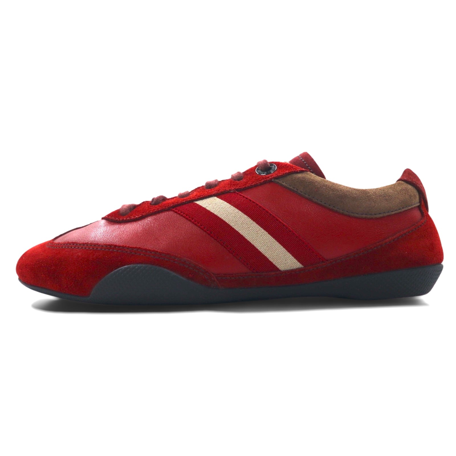 BALLY Scarpe da ginnastica stringate in pelle scamosciata Trainspotting made in Svizzera 24cm Rosso Pelle di vitello ASTRA / 221