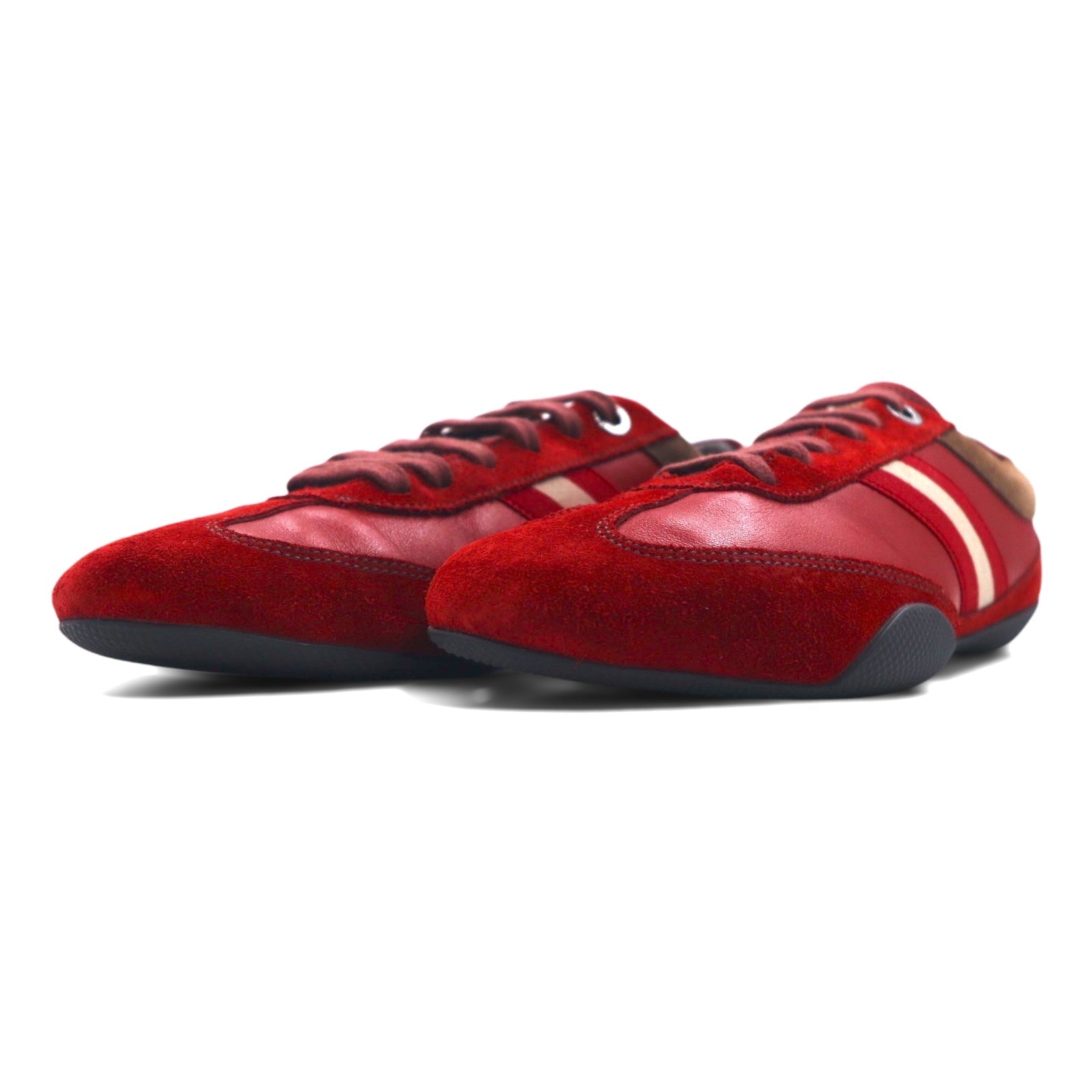 BALLY Scarpe da ginnastica stringate in pelle scamosciata Trainspotting made in Svizzera 24cm Rosso Pelle di vitello ASTRA / 221
