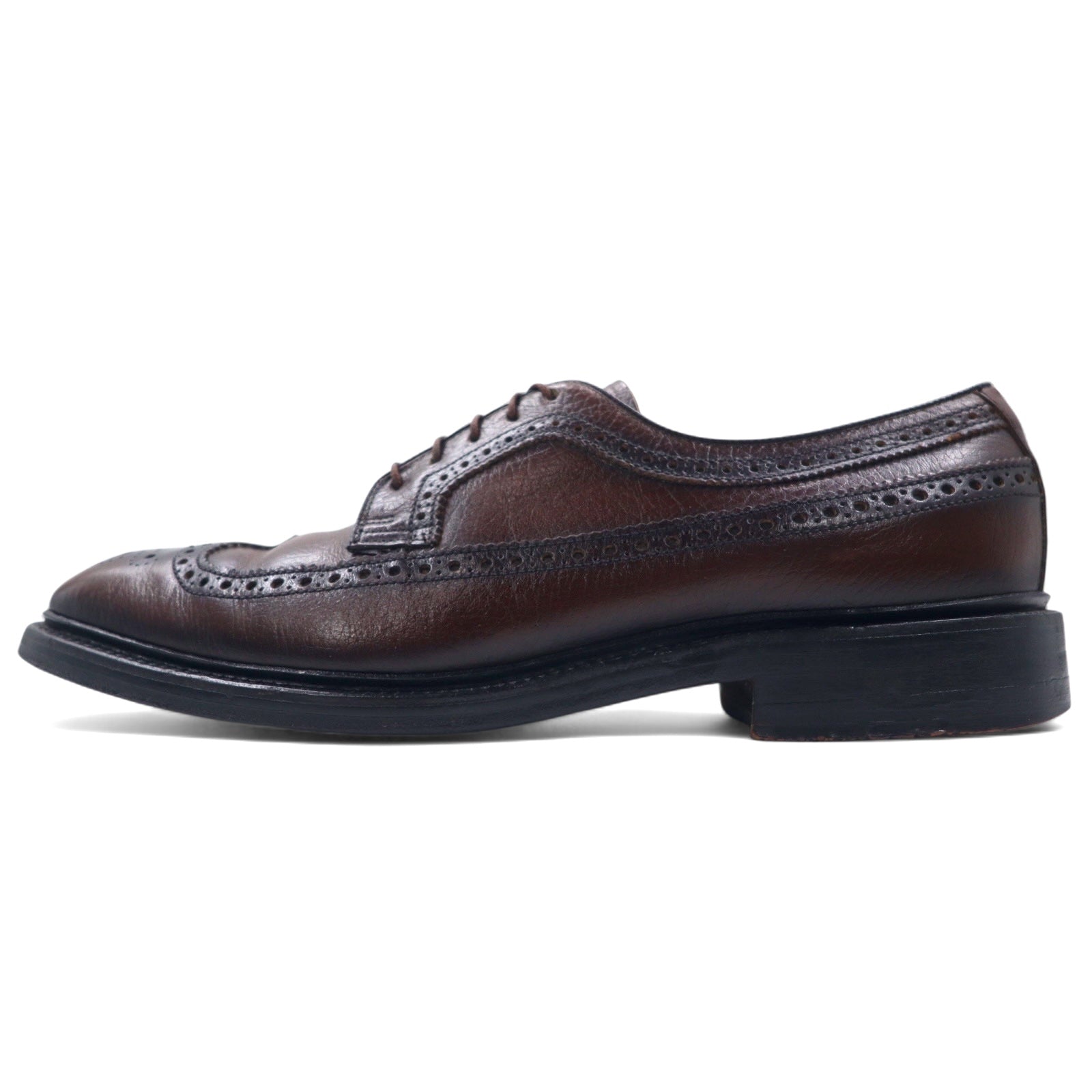 Scarpe brogue "wingtip" "country" in pelle marrone Parliament, prodotte negli USA negli anni '60, 28cm, C68 8513 LAST 6050