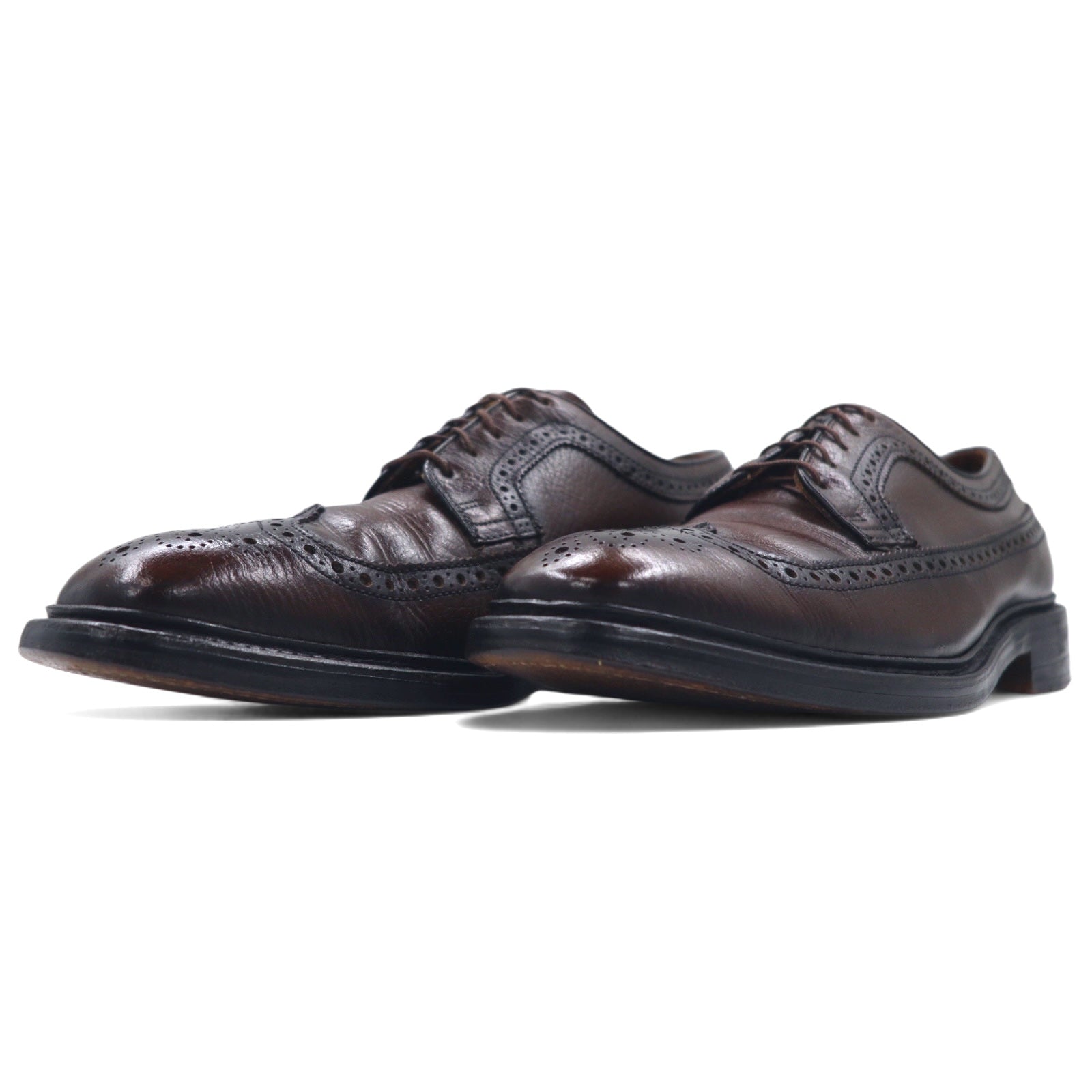 Scarpe brogue "wingtip" "country" in pelle marrone Parliament, prodotte negli USA negli anni '60, 28cm, C68 8513 LAST 6050