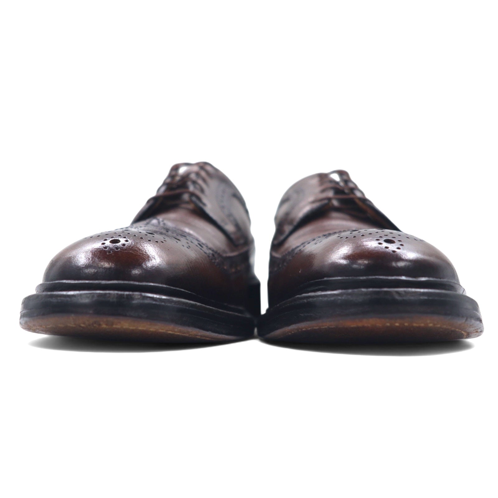 Scarpe brogue "wingtip" "country" in pelle marrone Parliament, prodotte negli USA negli anni '60, 28cm, C68 8513 LAST 6050