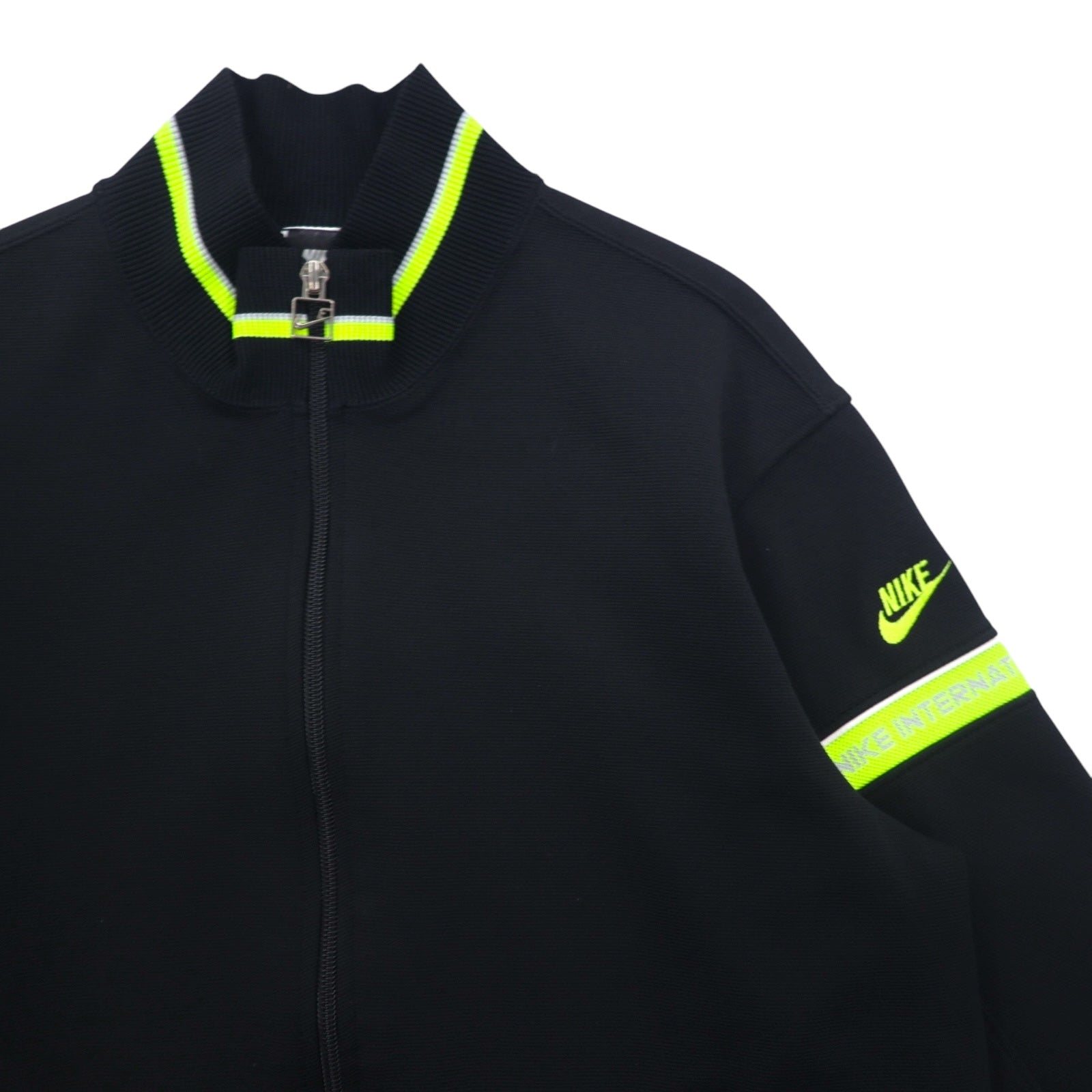 NIKE anni '80 INTERNATIONAL Giacca da jogging Tuta M Nero Swoosh Prodotto in Giappone